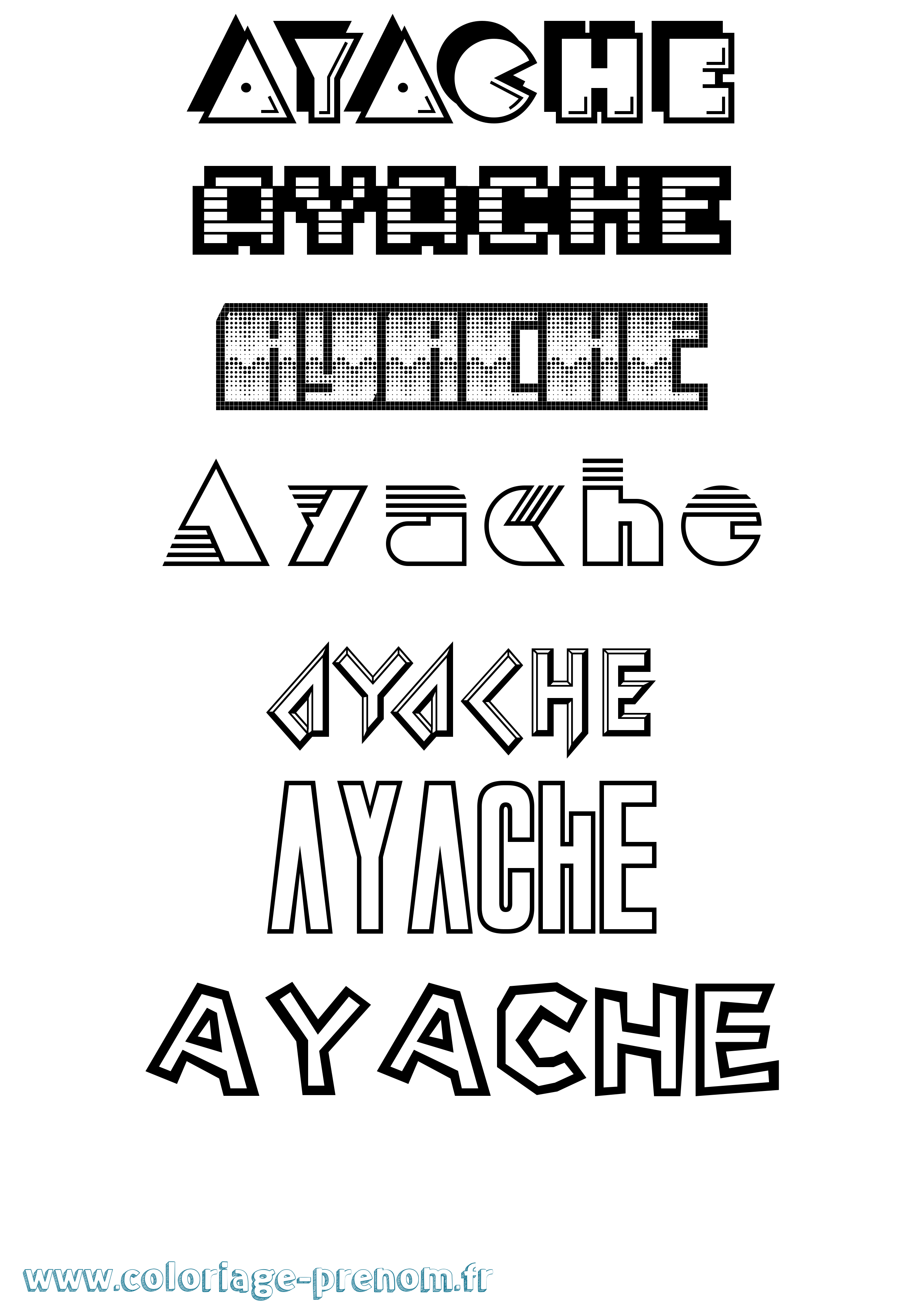 Coloriage Ayache Jeux Vidéos Coloriage prénom Ayache Jeux Vidéos