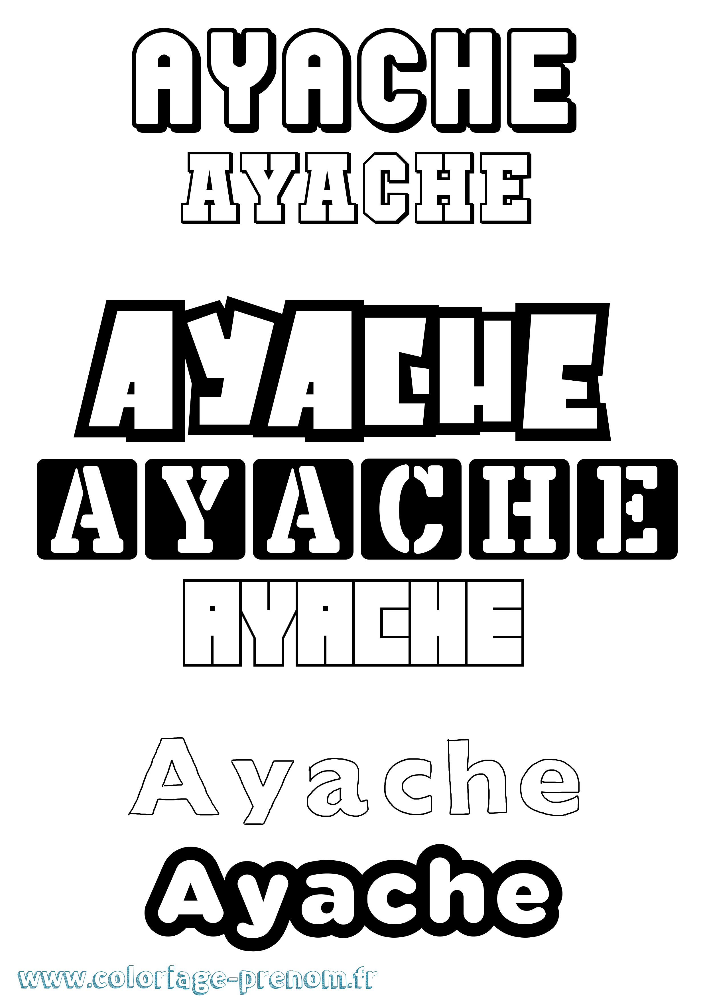 Coloriage Ayache Simple Coloriage prénom Ayache Simple