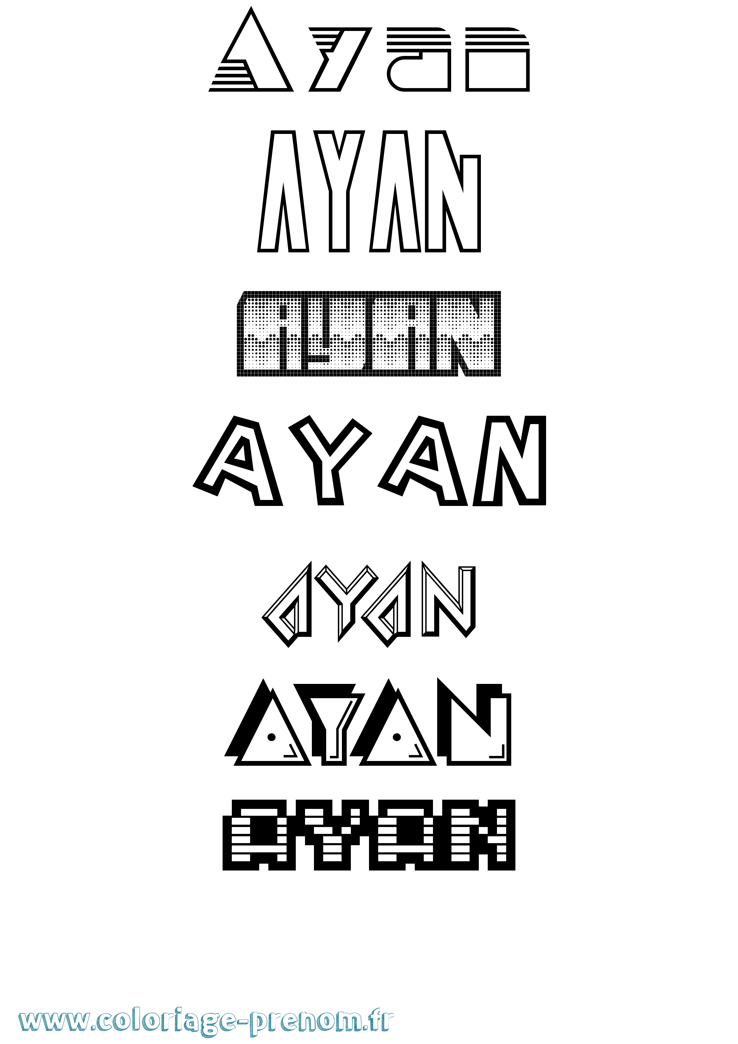 Coloriage Ayan Jeux Vidéos Coloriage prénom Ayan Jeux Vidéos