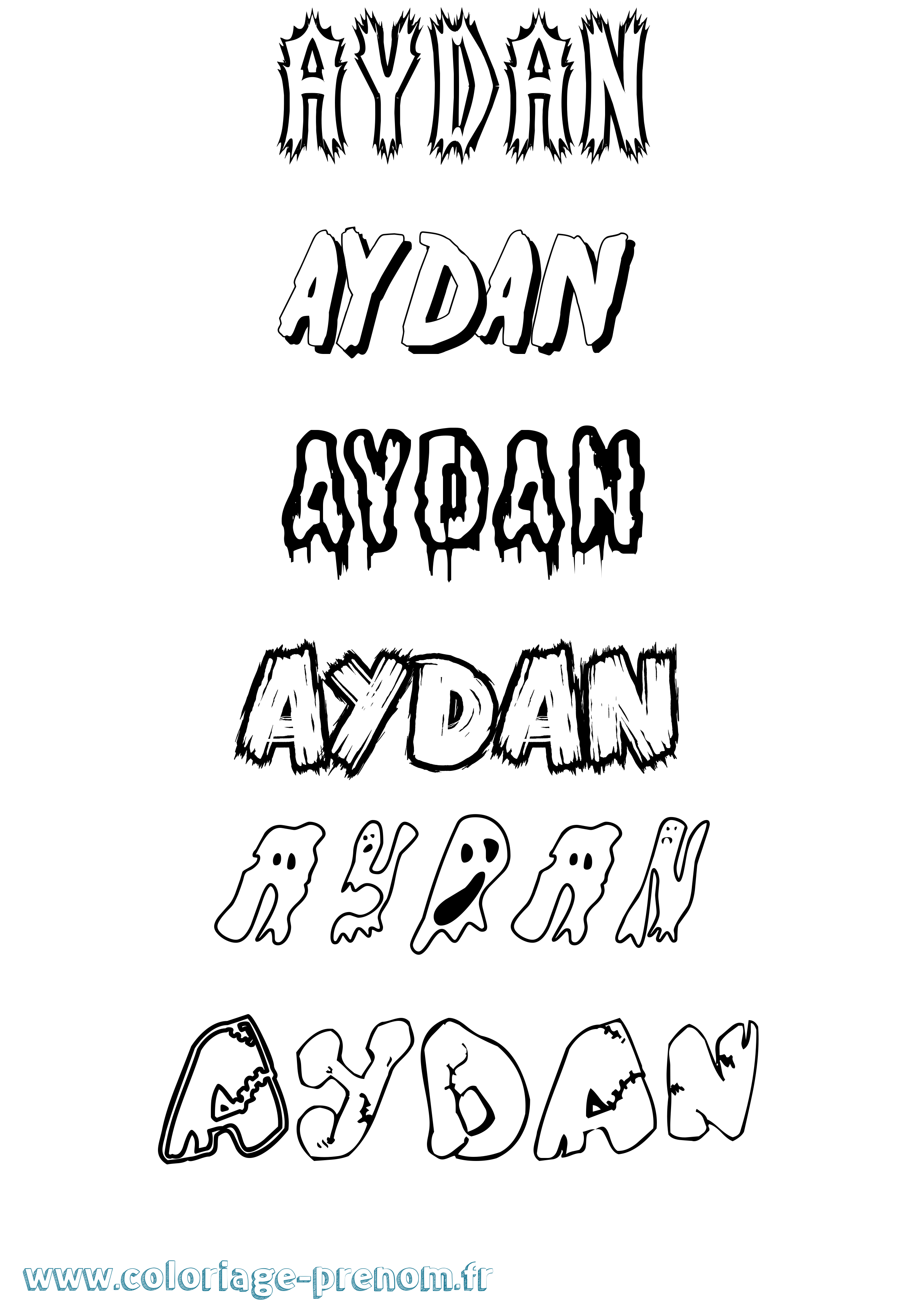 Coloriage Aydan Coloriage prénom Aydan
