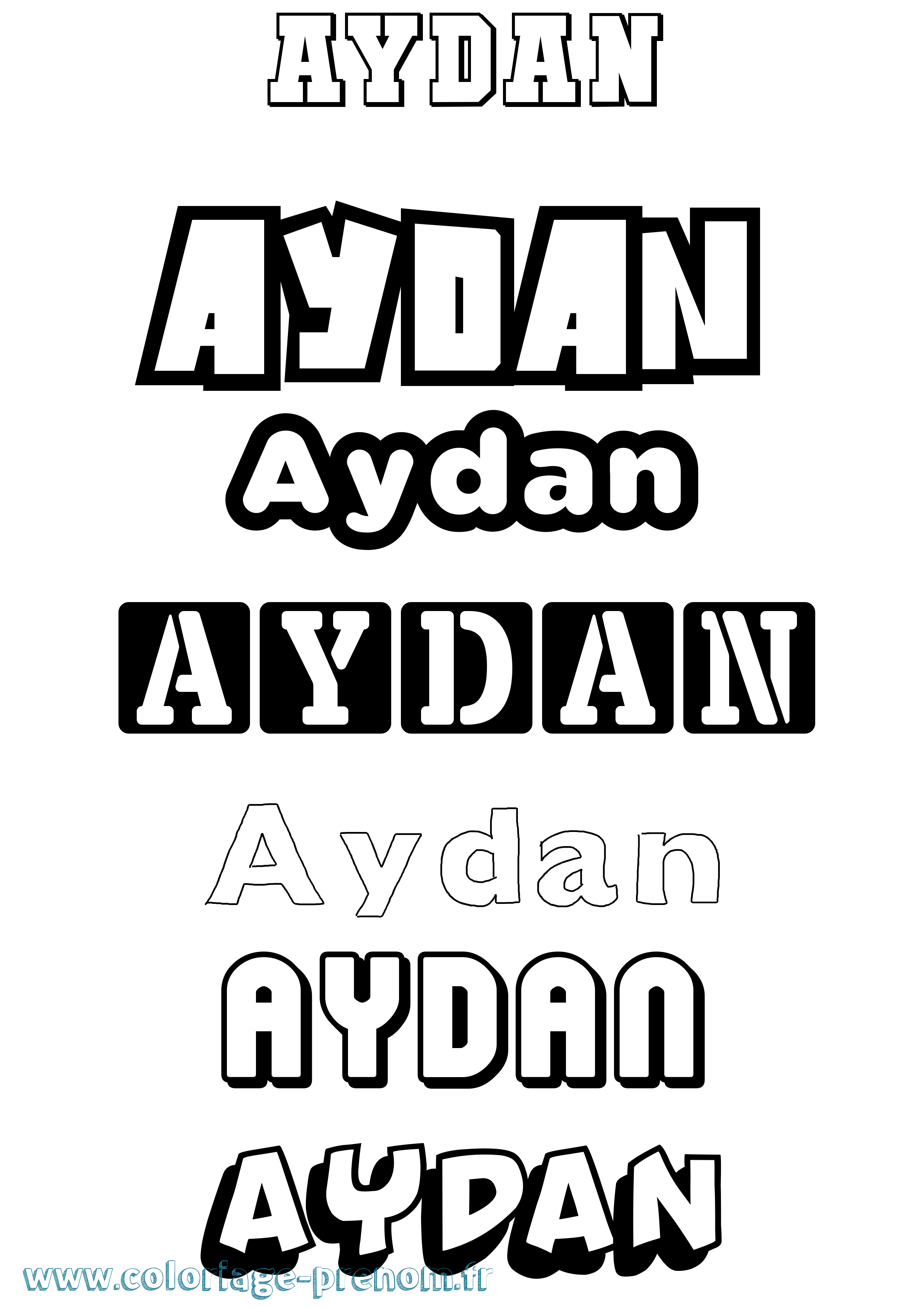 Coloriage Aydan Coloriage prénom Aydan