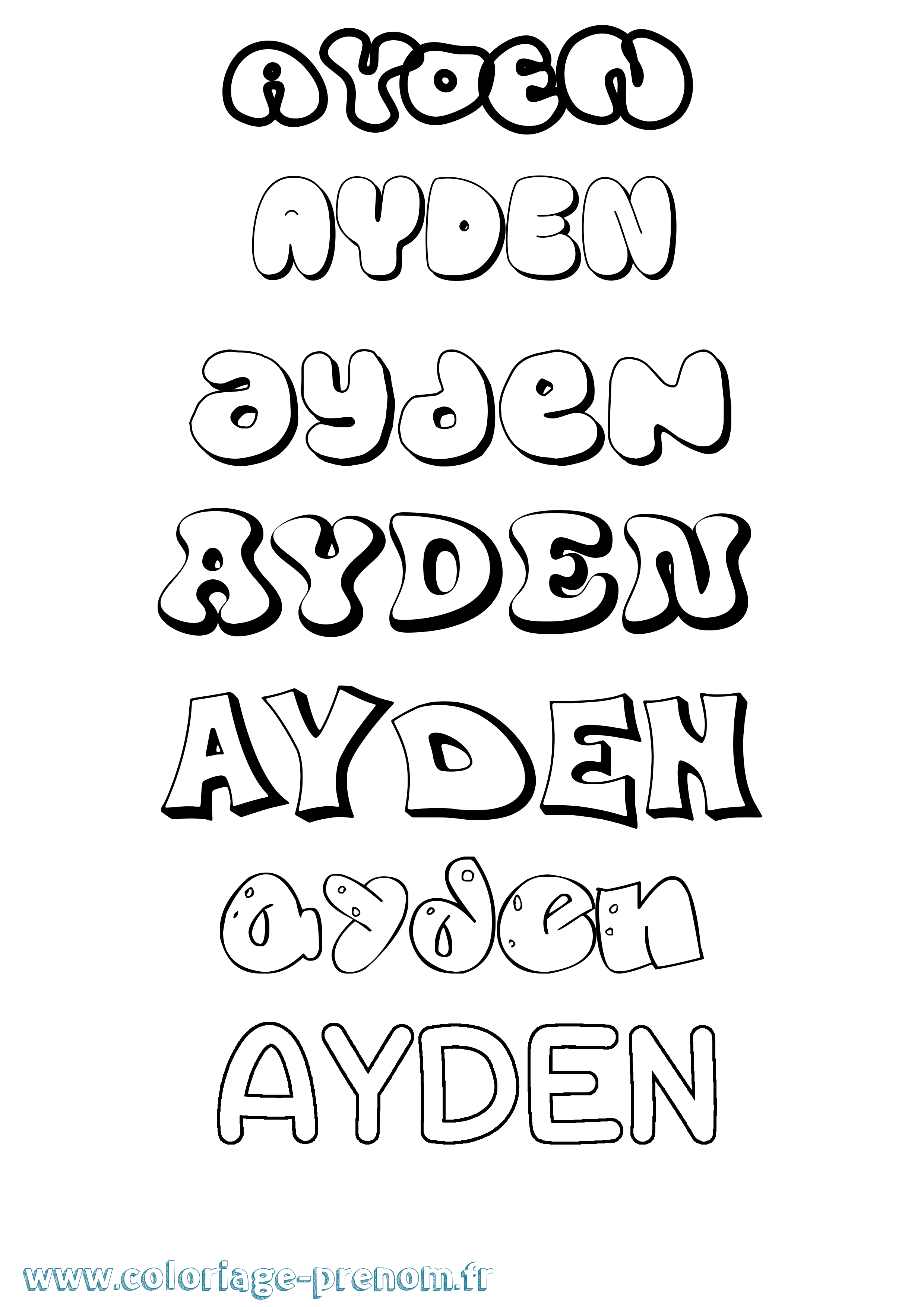 Coloriage Ayden Coloriage prénom Ayden
