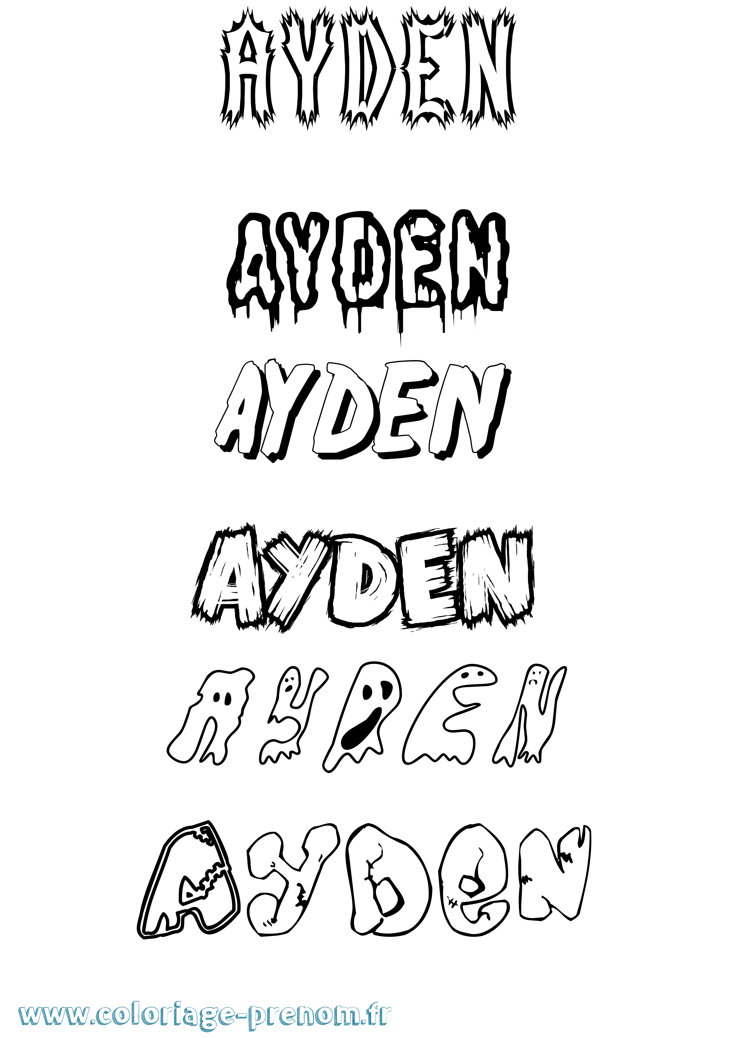 Coloriage Ayden Coloriage prénom Ayden