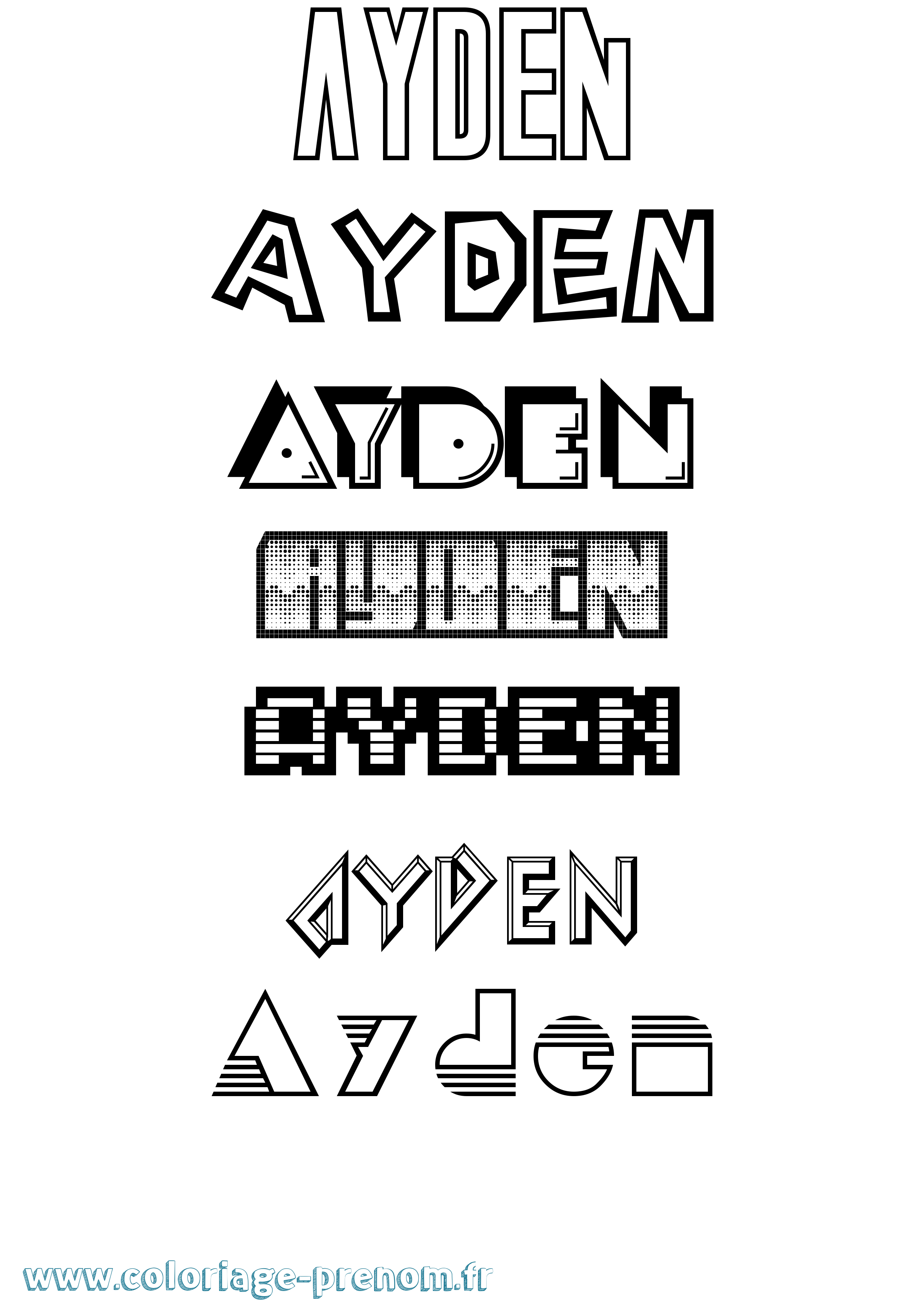 Coloriage Ayden Coloriage prénom Ayden