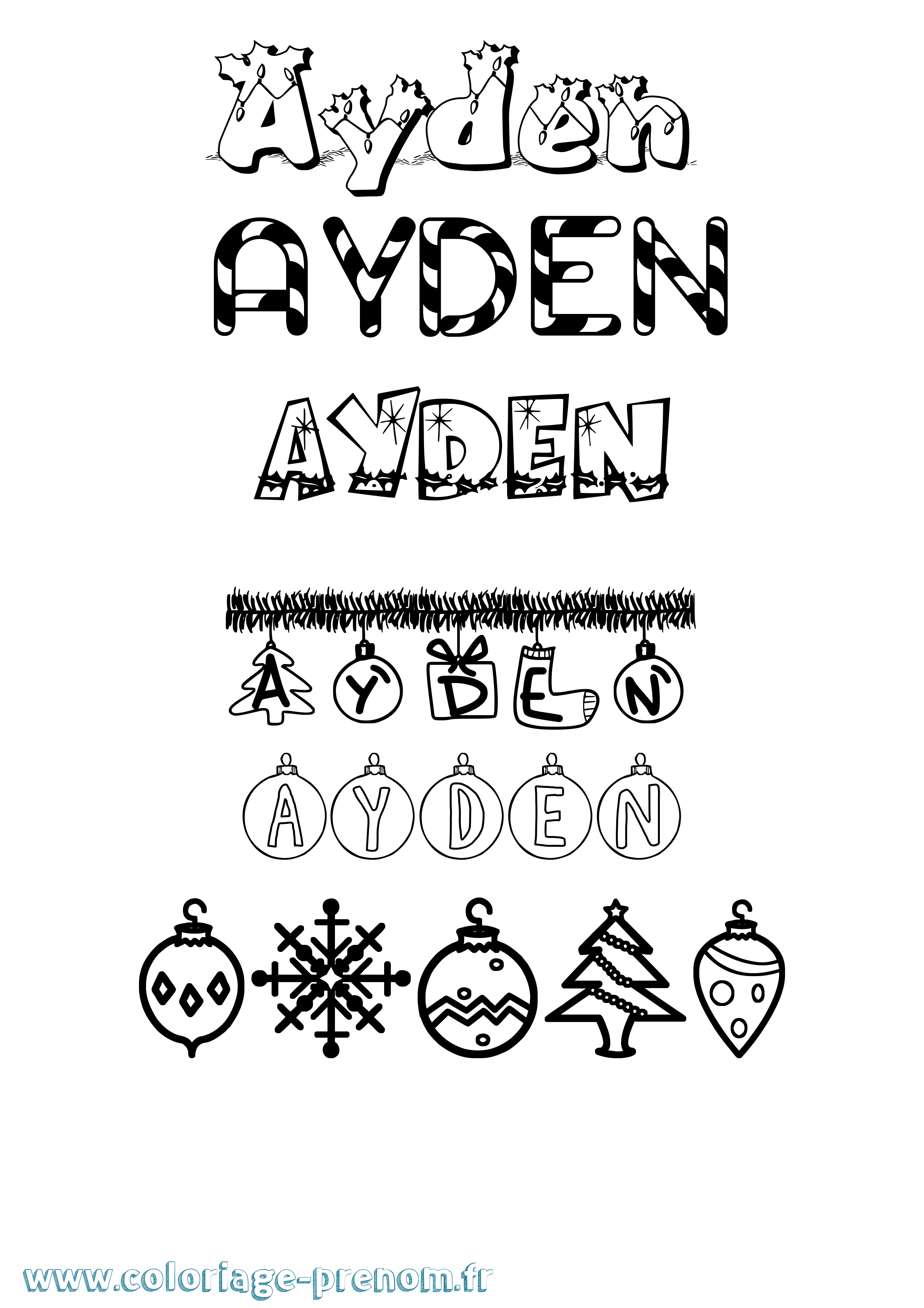 Coloriage Ayden Coloriage prénom Ayden