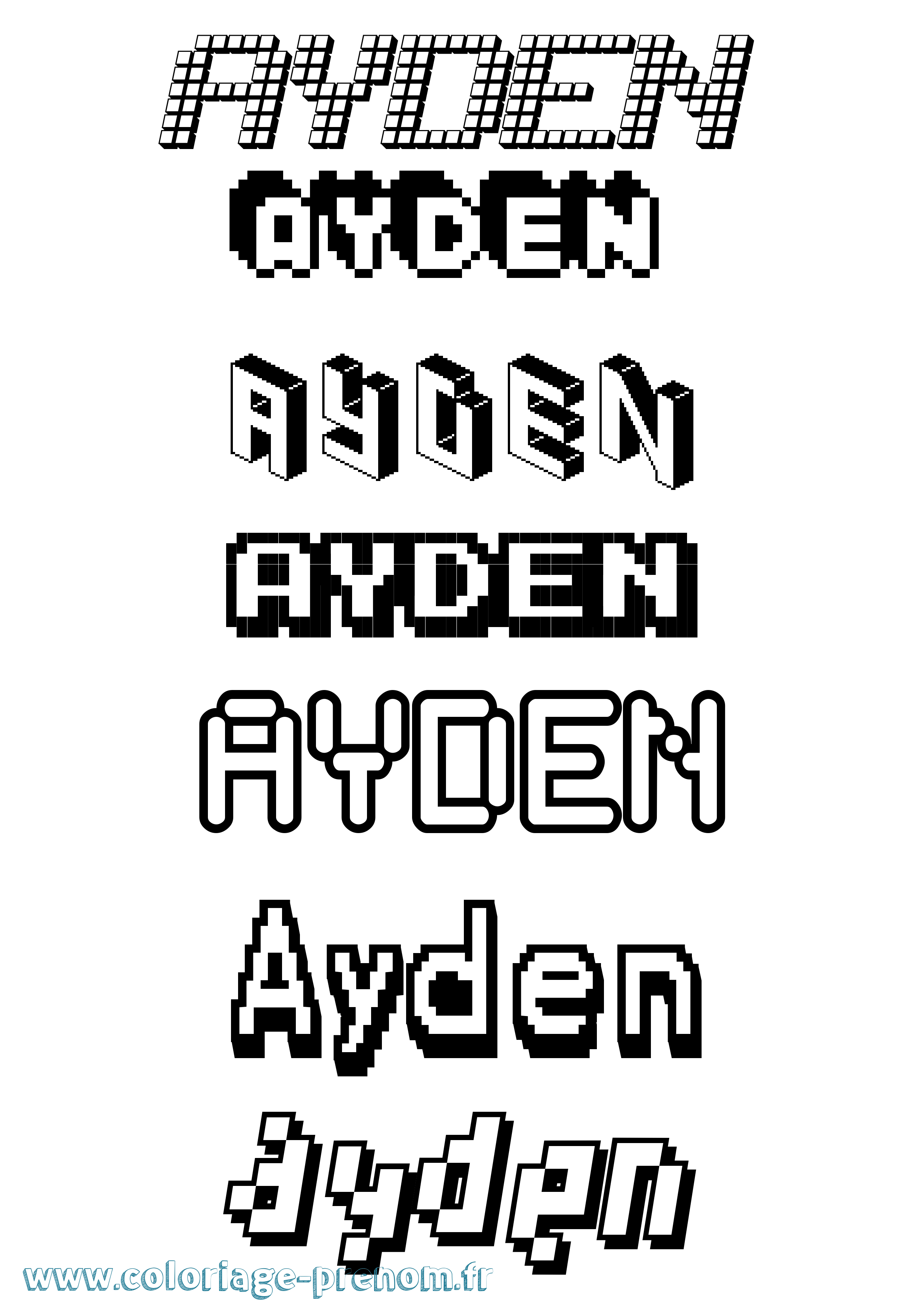 Coloriage Ayden Coloriage prénom Ayden