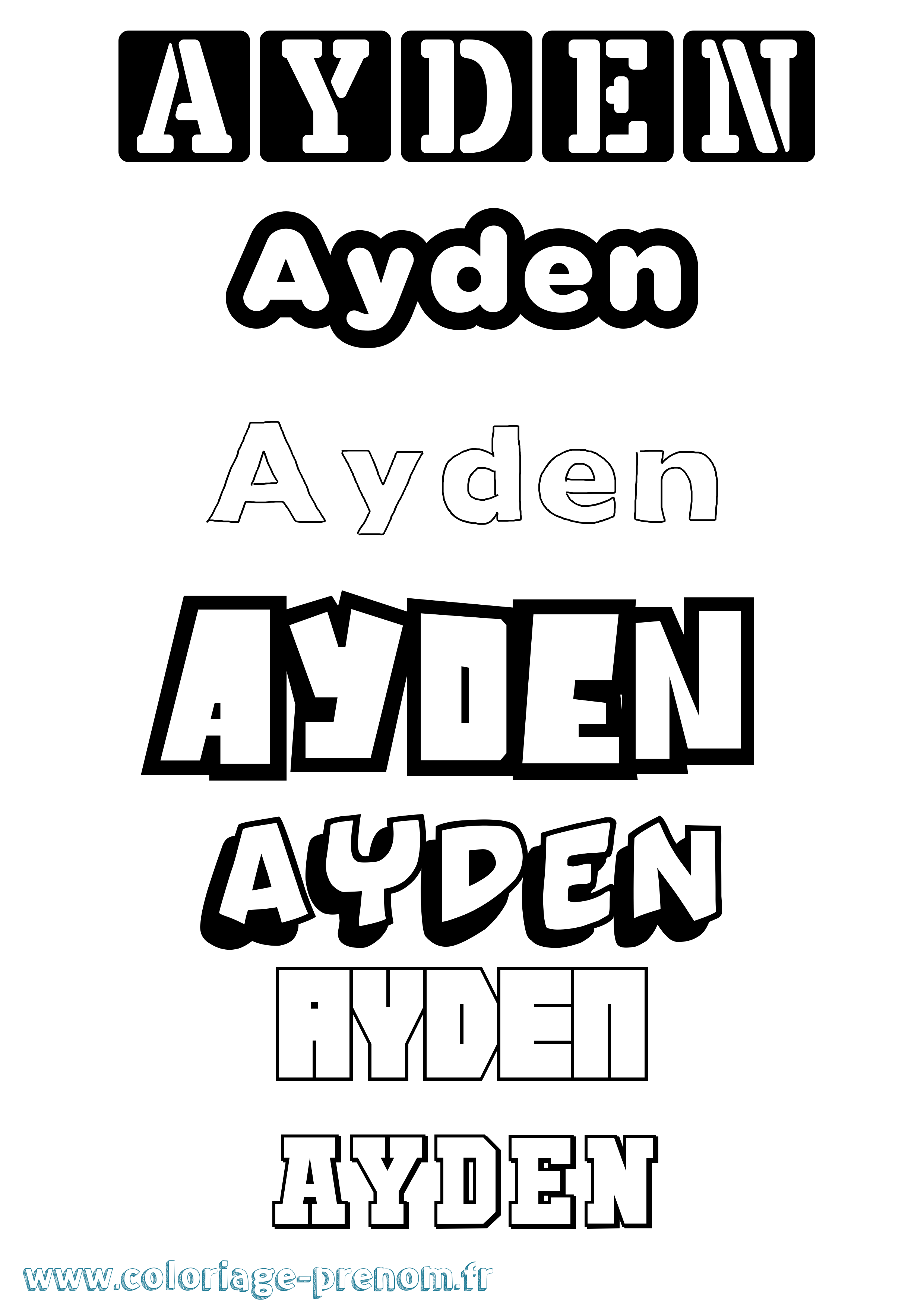 Coloriage Ayden Coloriage prénom Ayden