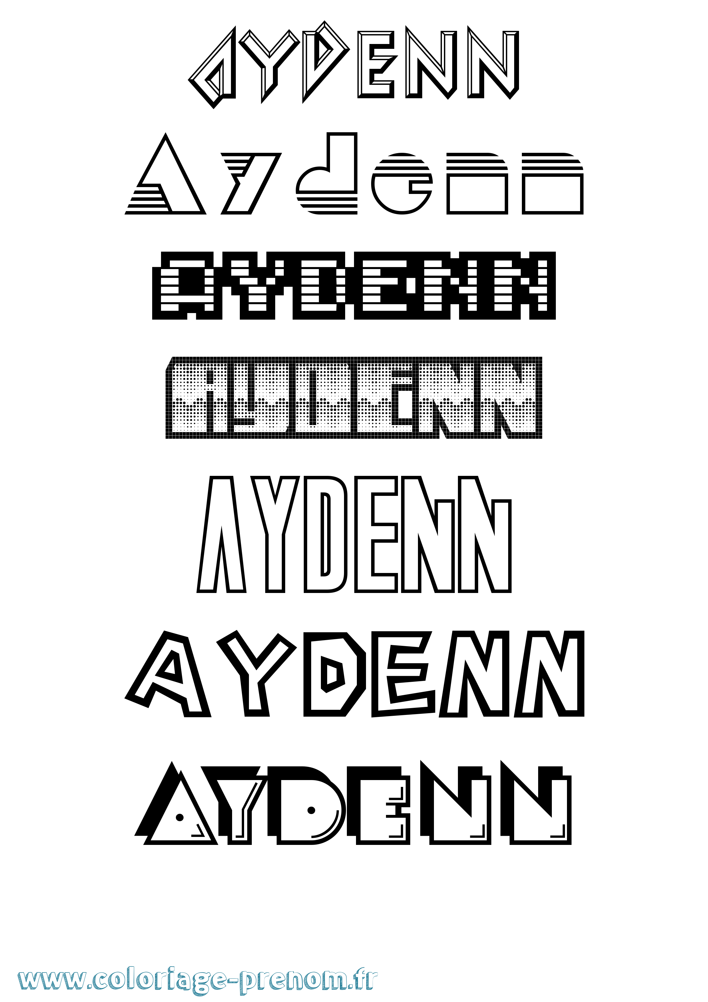 Coloriage Aydenn Jeux Vidéos Coloriage prénom Aydenn Jeux Vidéos