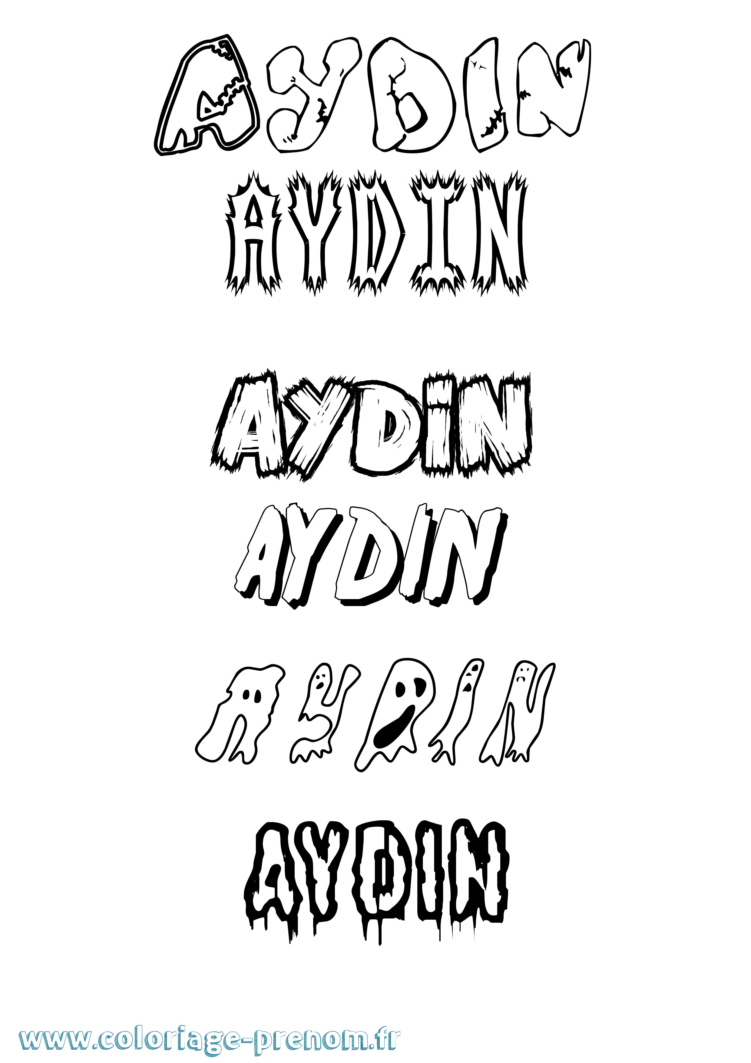 Coloriage Aydin Frisson Coloriage prénom Aydin Frisson