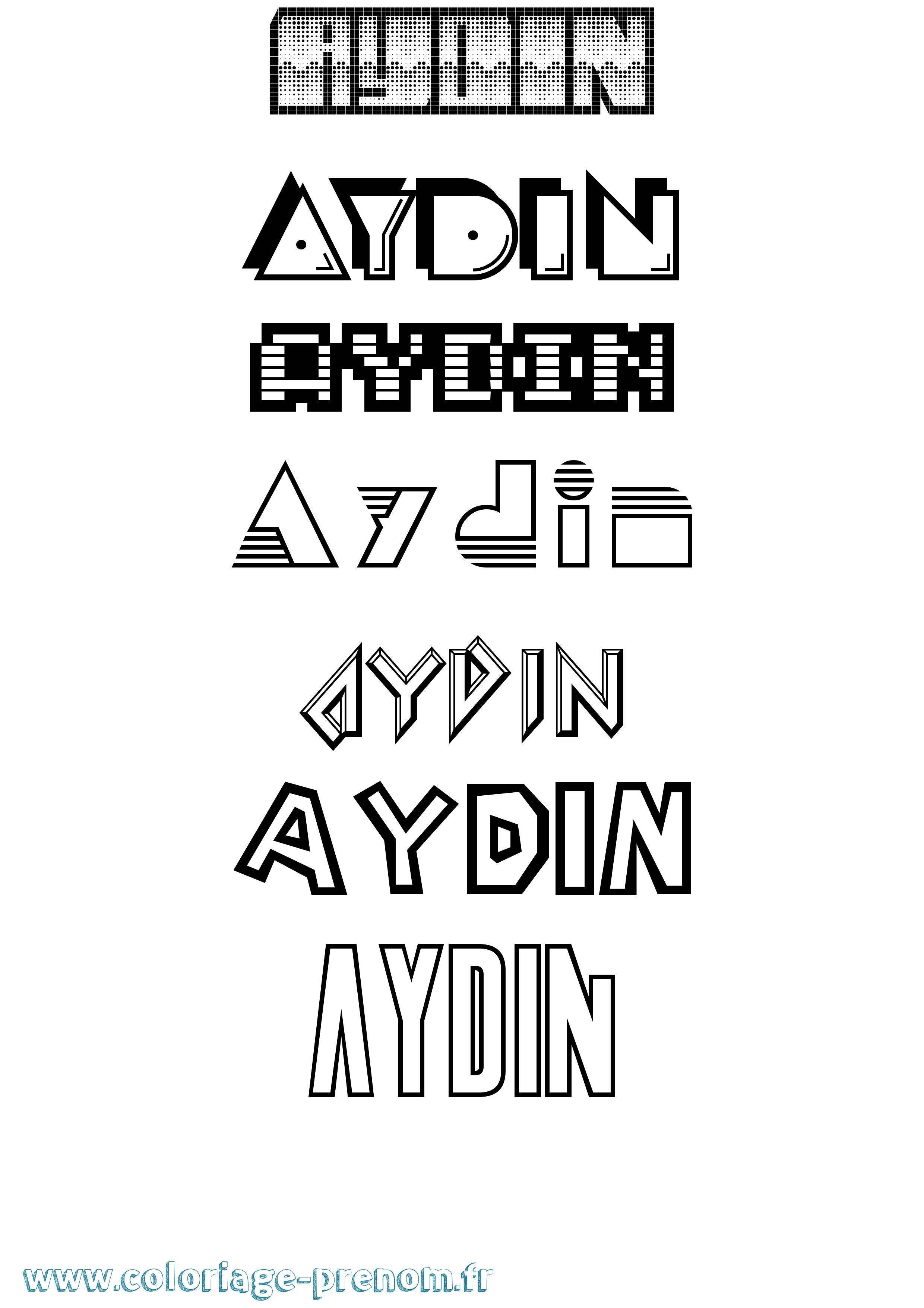 Coloriage Aydin Jeux Vidéos Coloriage prénom Aydin Jeux Vidéos