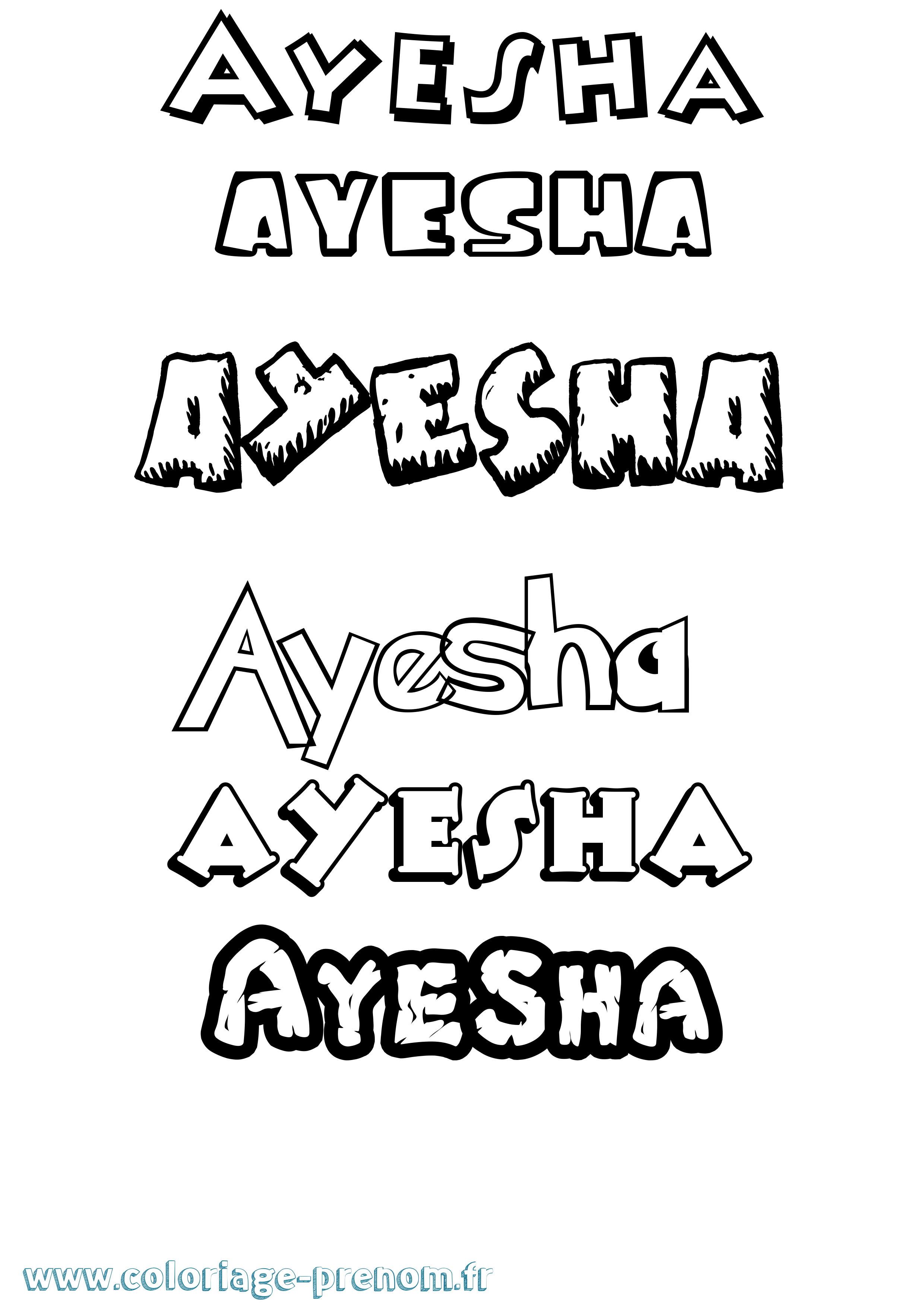Coloriage prénom Ayesha Dessin Animé