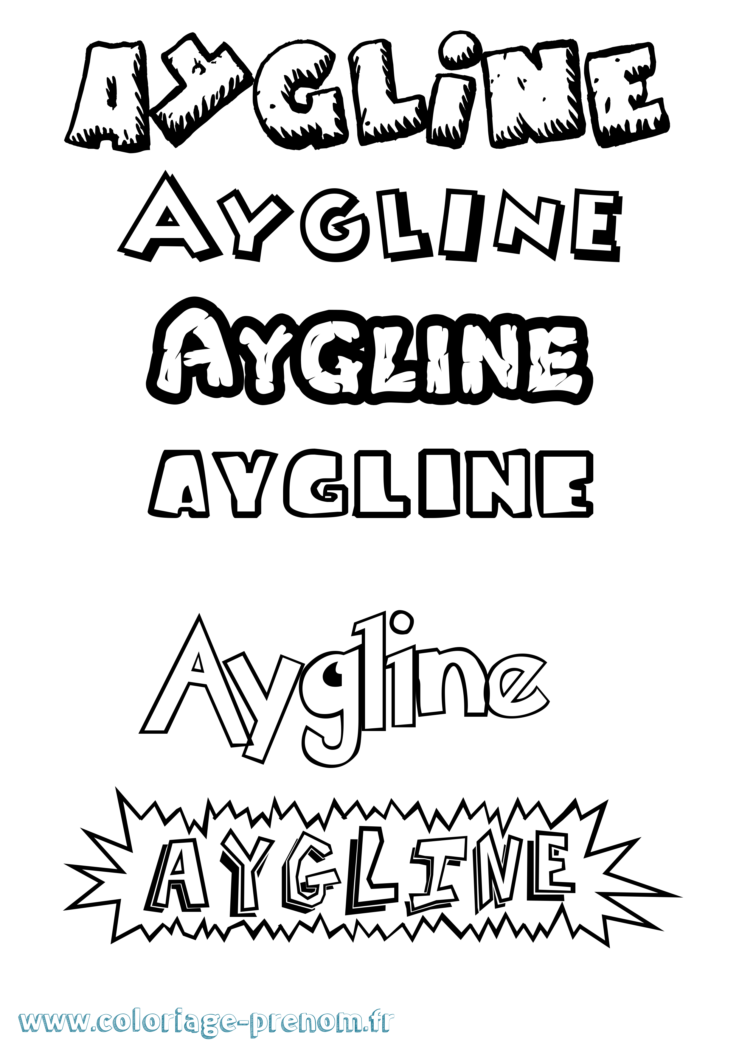 Coloriage prénom Aygline Dessin Animé