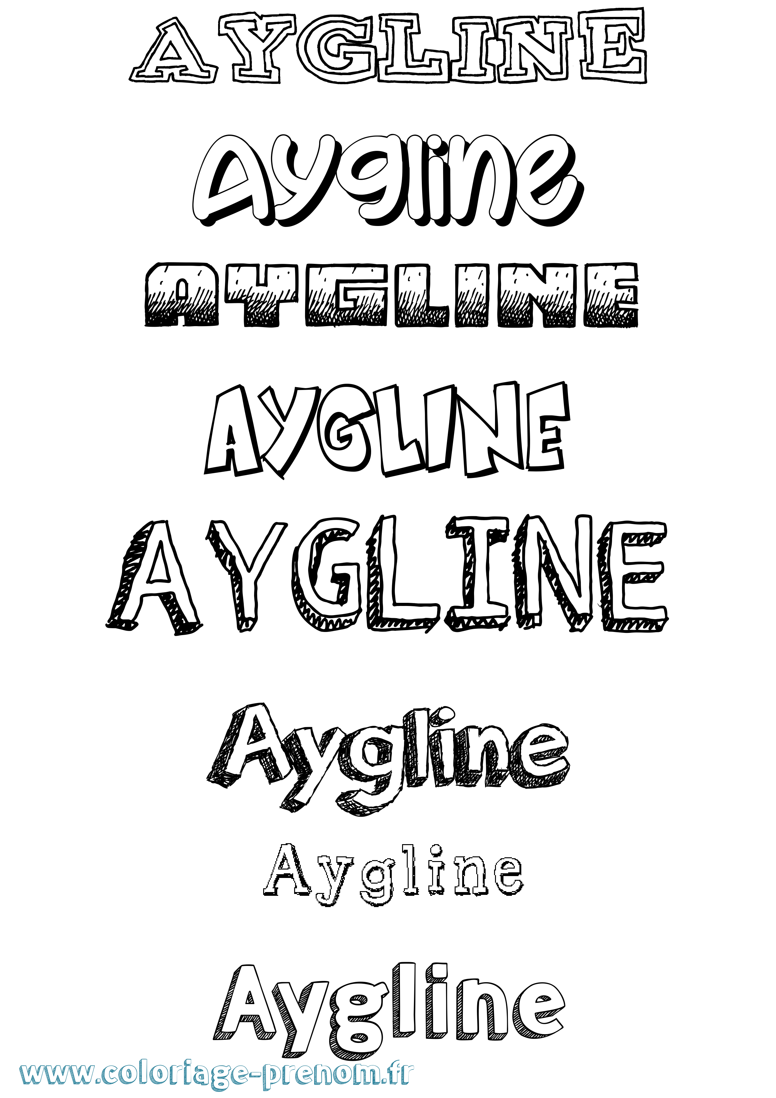 Coloriage prénom Aygline Dessiné