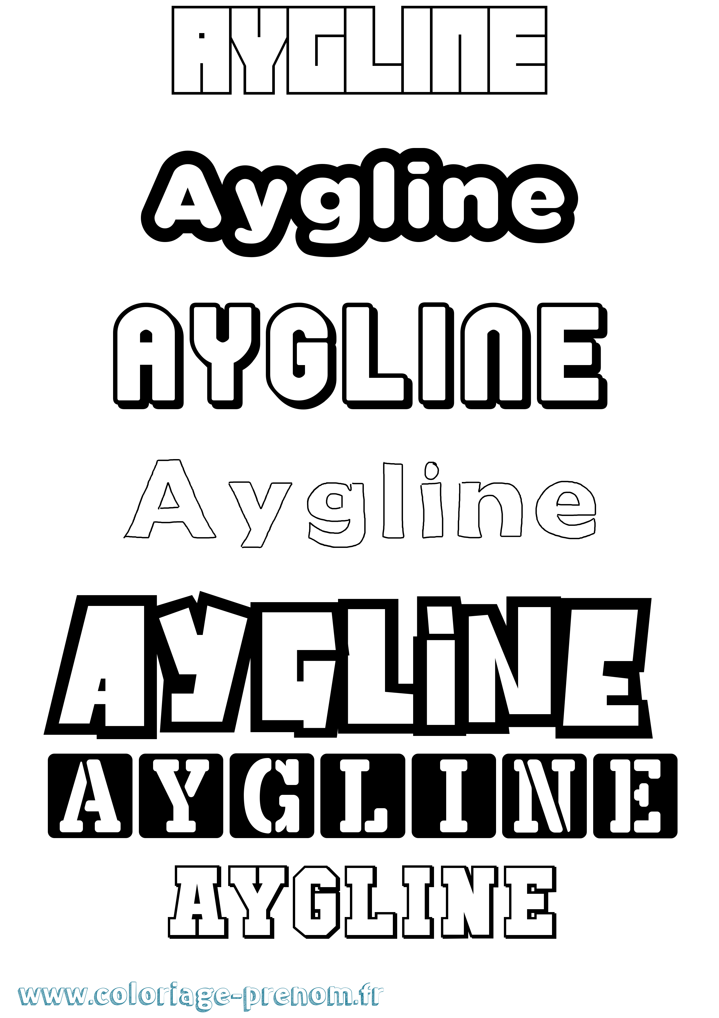 Coloriage prénom Aygline Simple