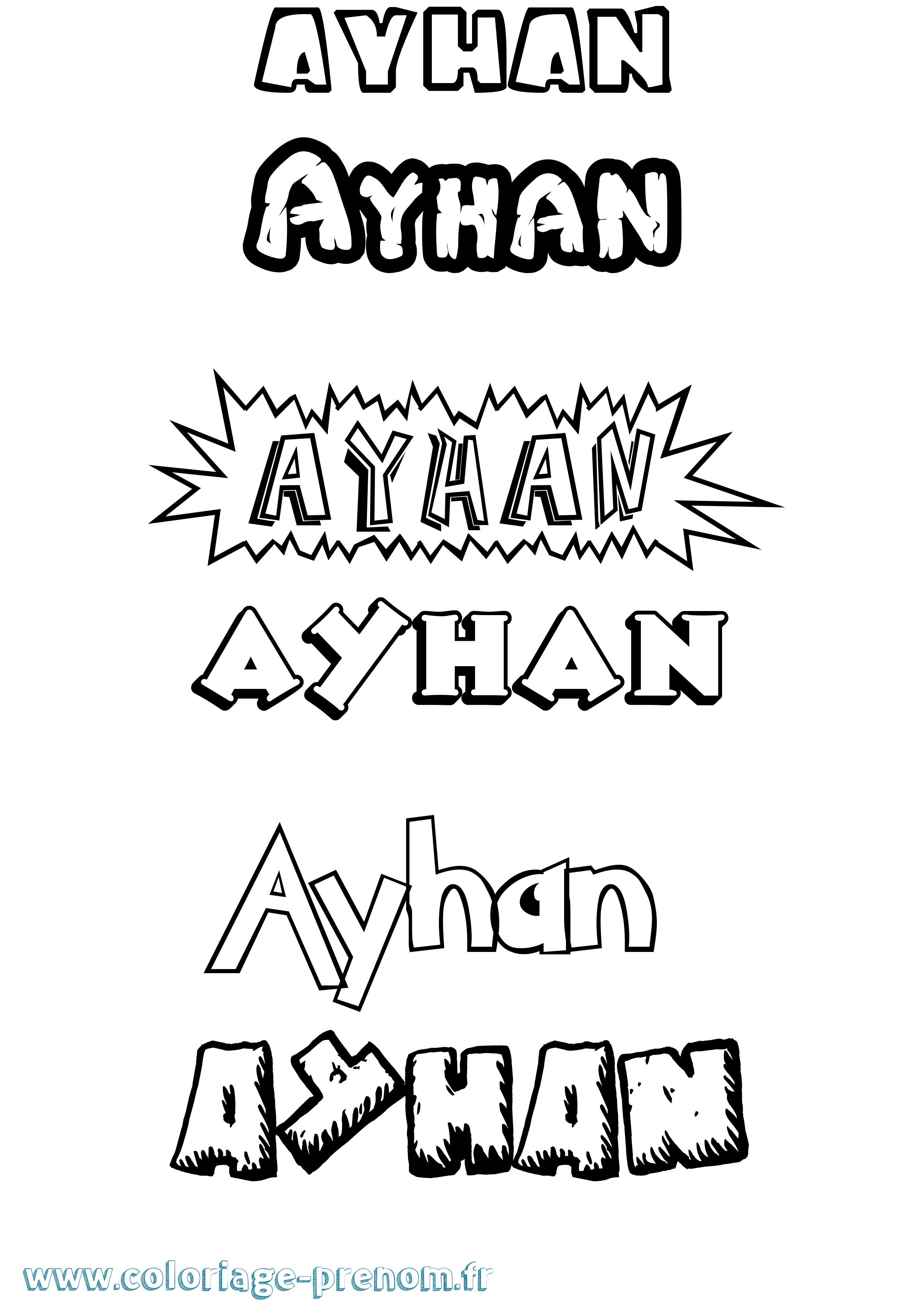 Coloriage prénom Ayhan Dessin Animé