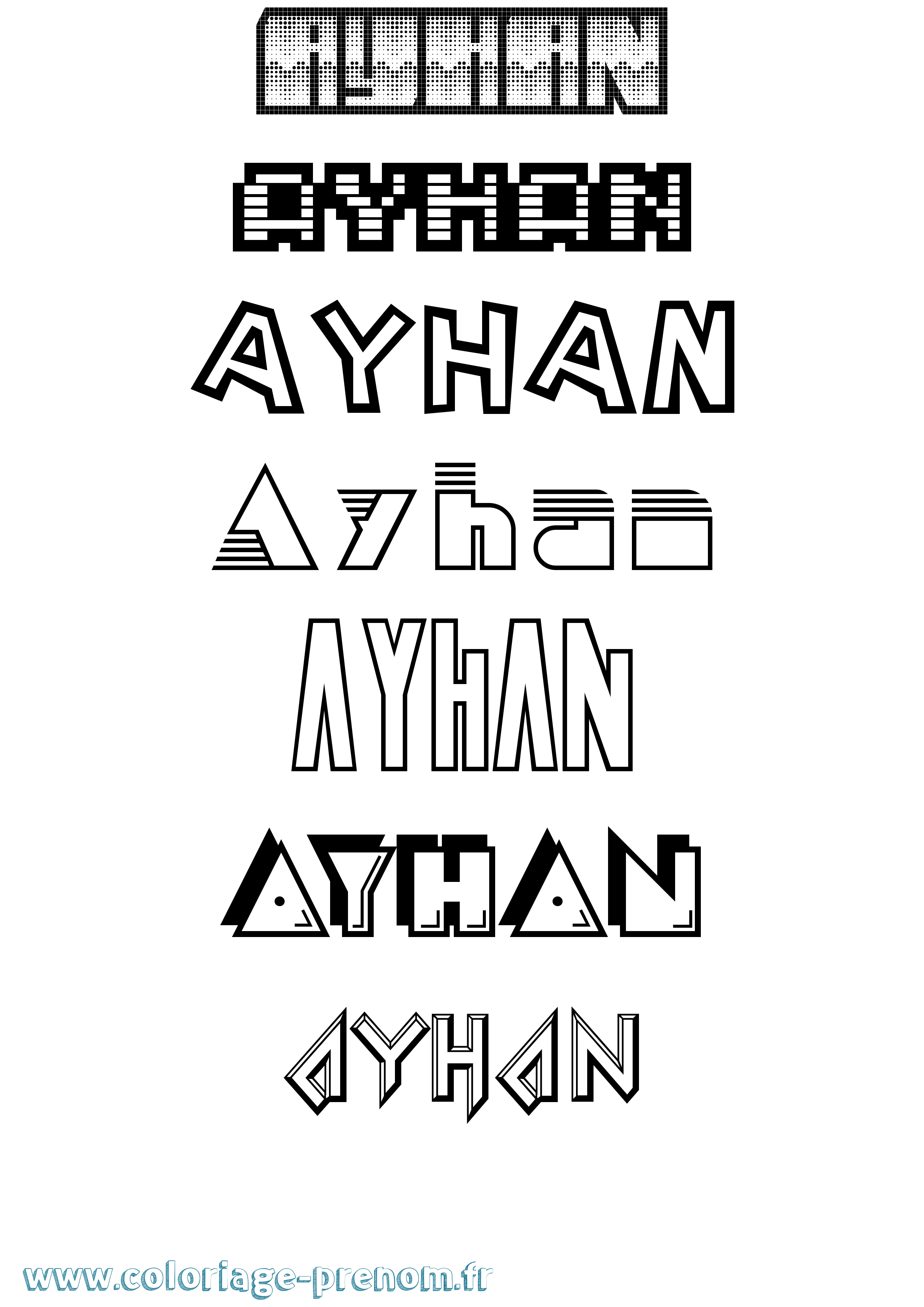 Coloriage prénom Ayhan Jeux Vidéos