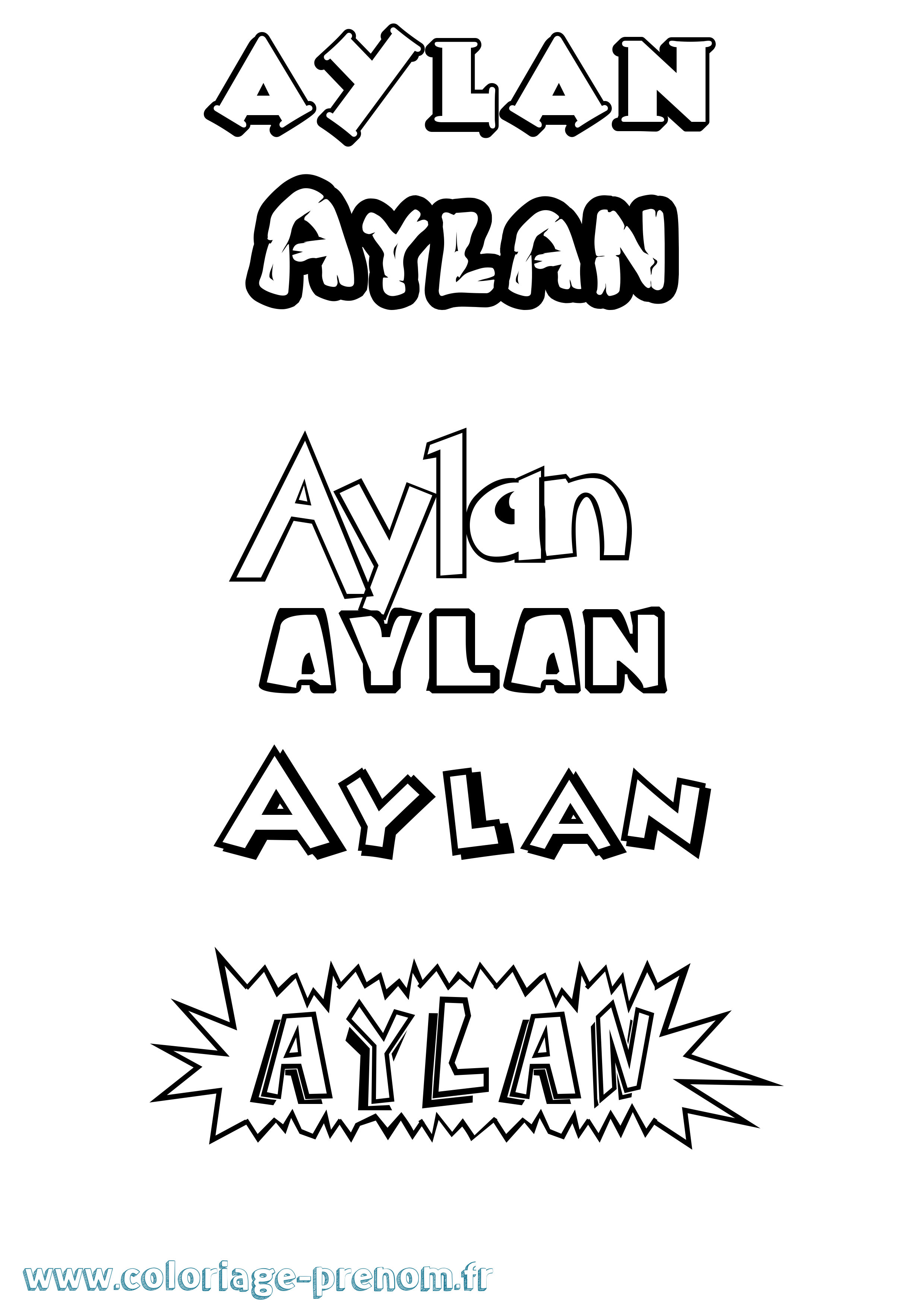Coloriage prénom Aylan Dessin Animé