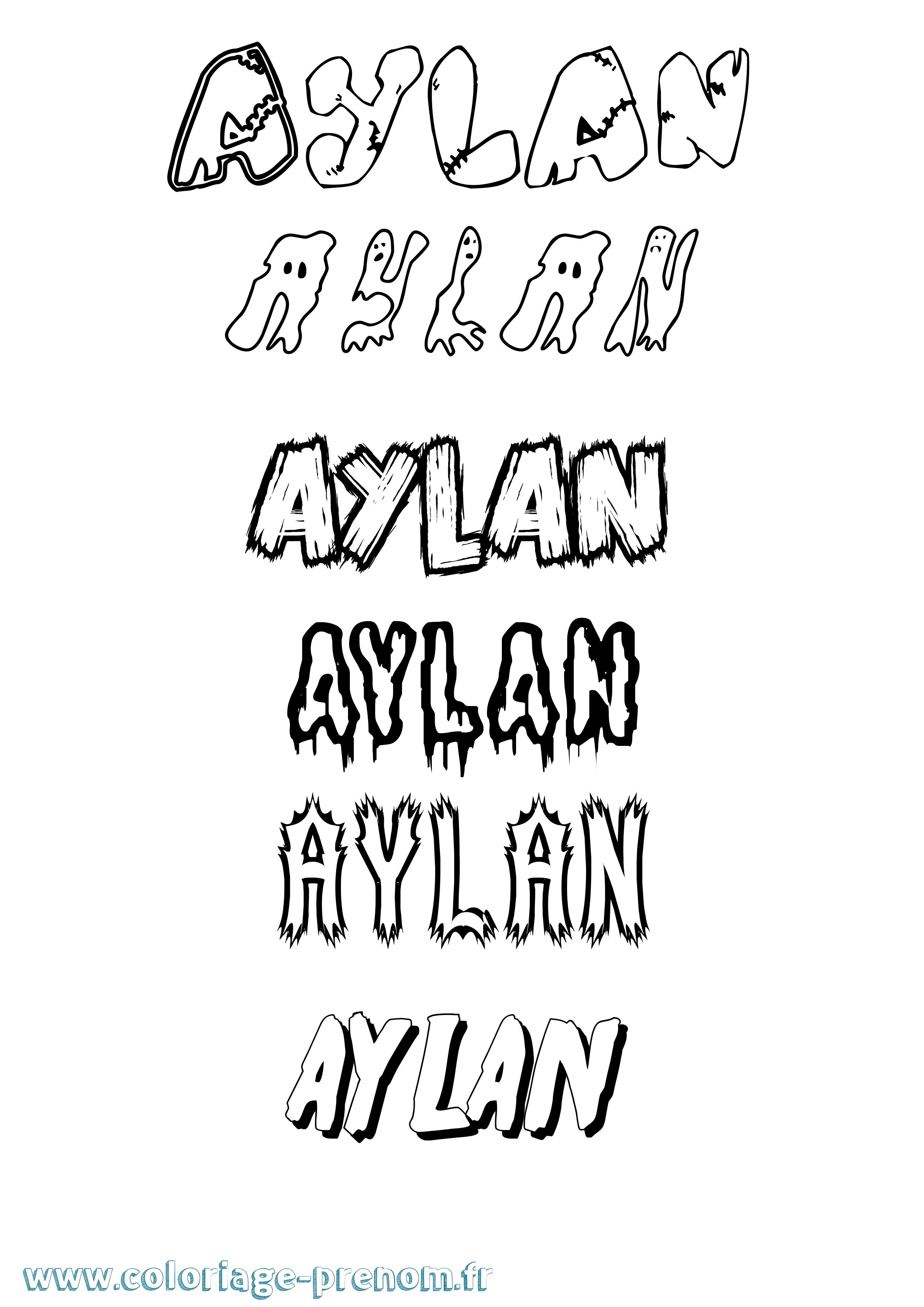 Coloriage prénom Aylan Frisson