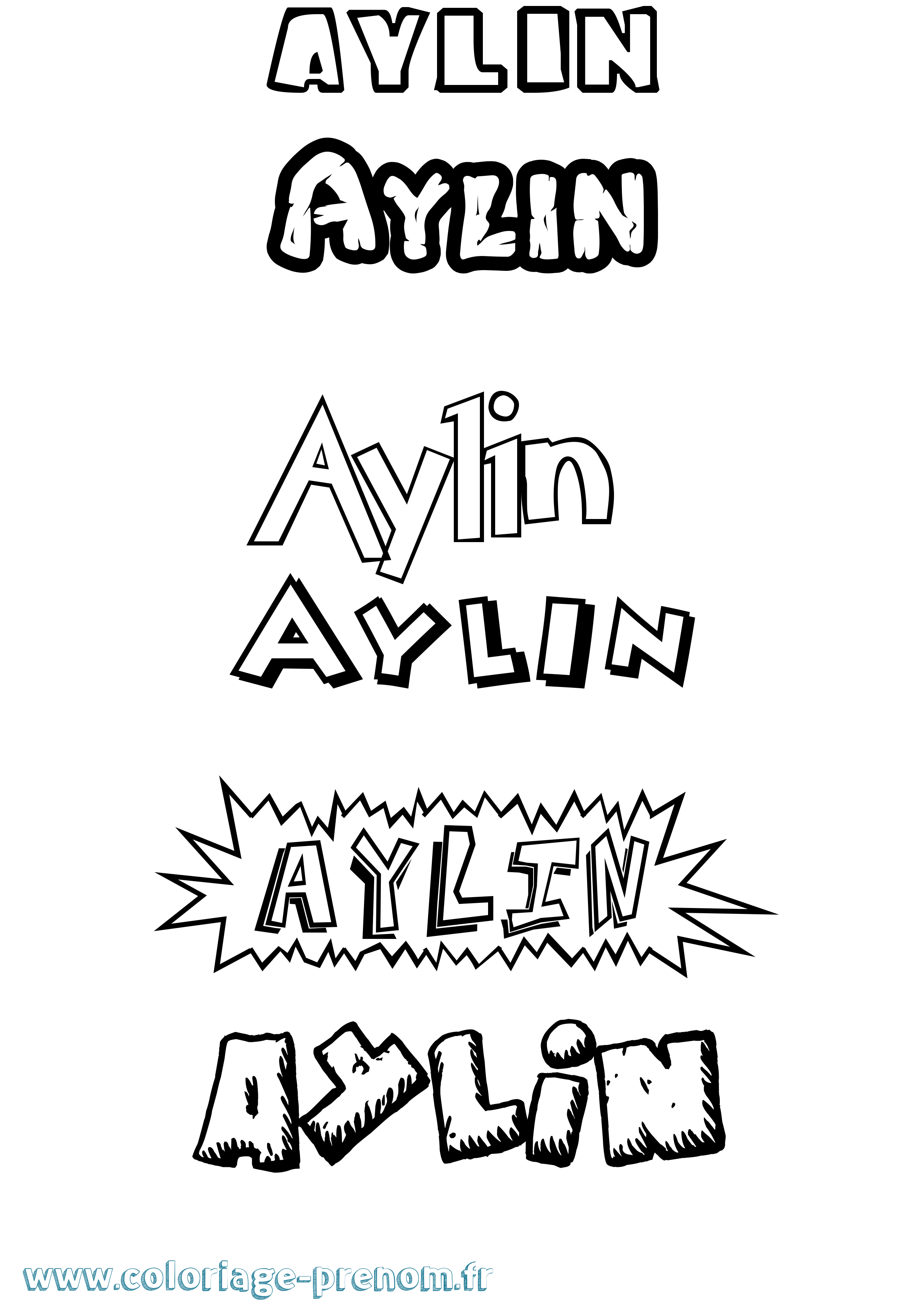 Coloriage Aylin Dessin Animé Coloriage prénom Aylin Dessin Animé
