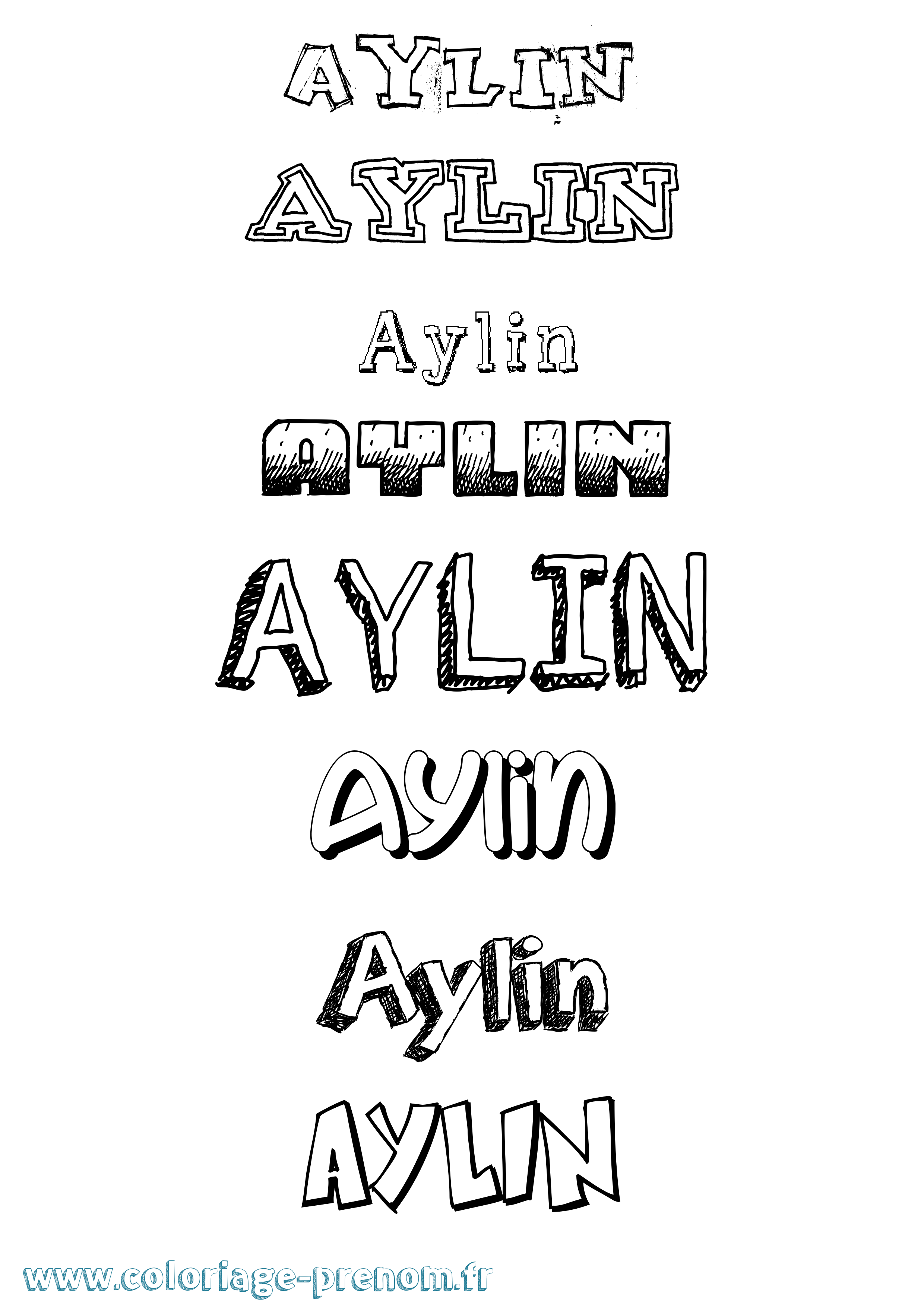 Coloriage Aylin Dessiné Coloriage prénom Aylin Dessiné