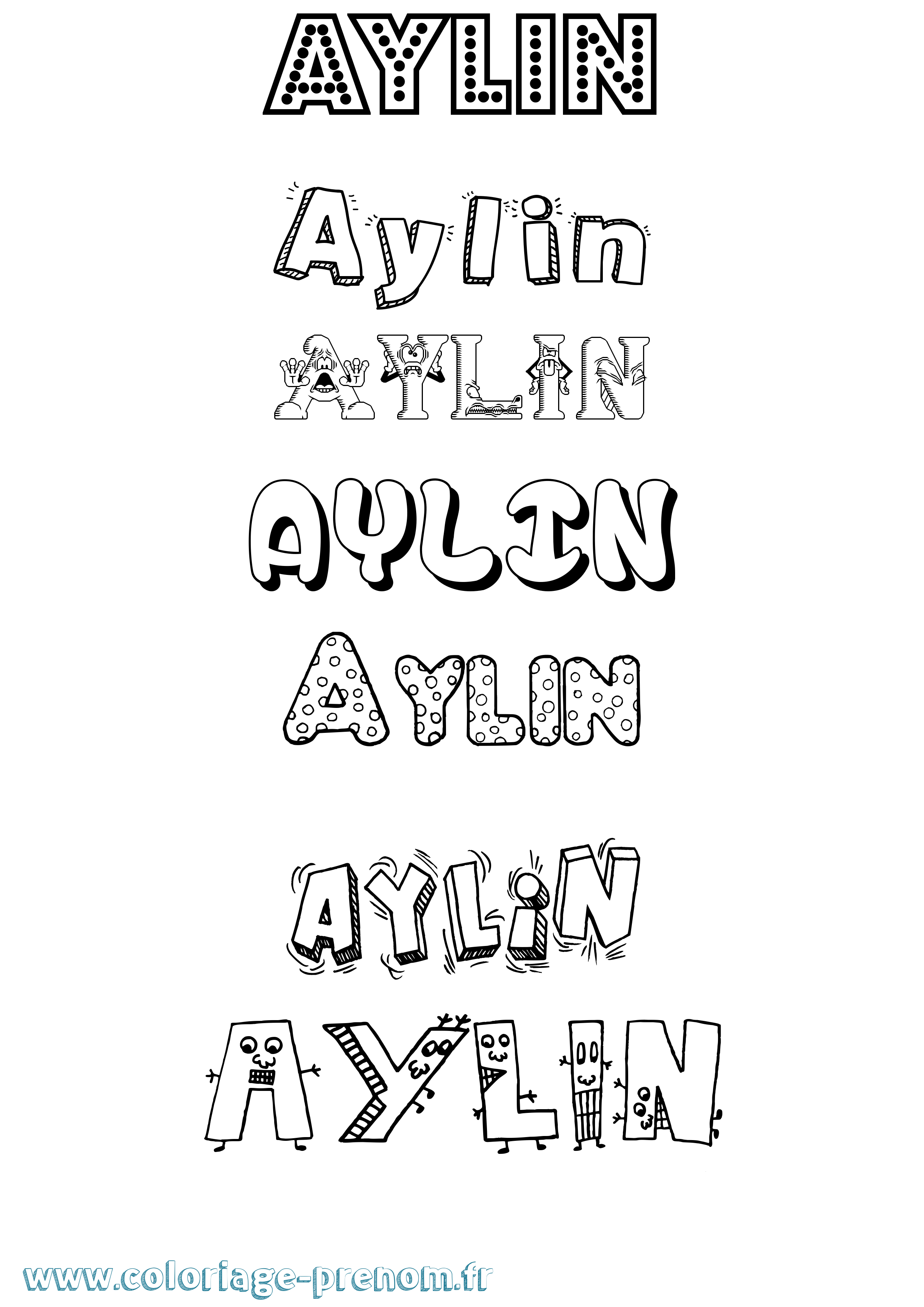 Coloriage Aylin Fun Coloriage prénom Aylin Fun