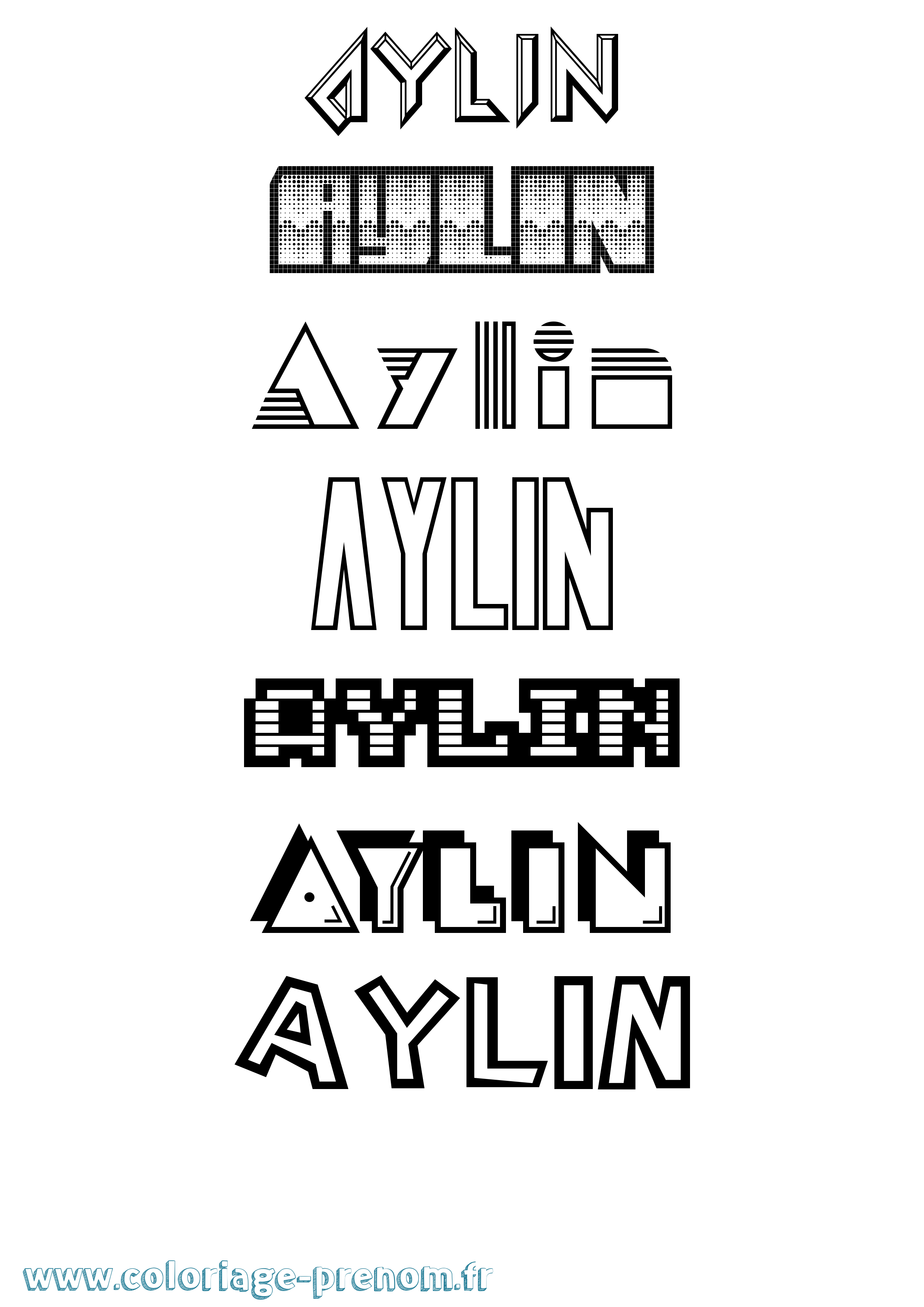 Coloriage Aylin Jeux Vidéos Coloriage prénom Aylin Jeux Vidéos