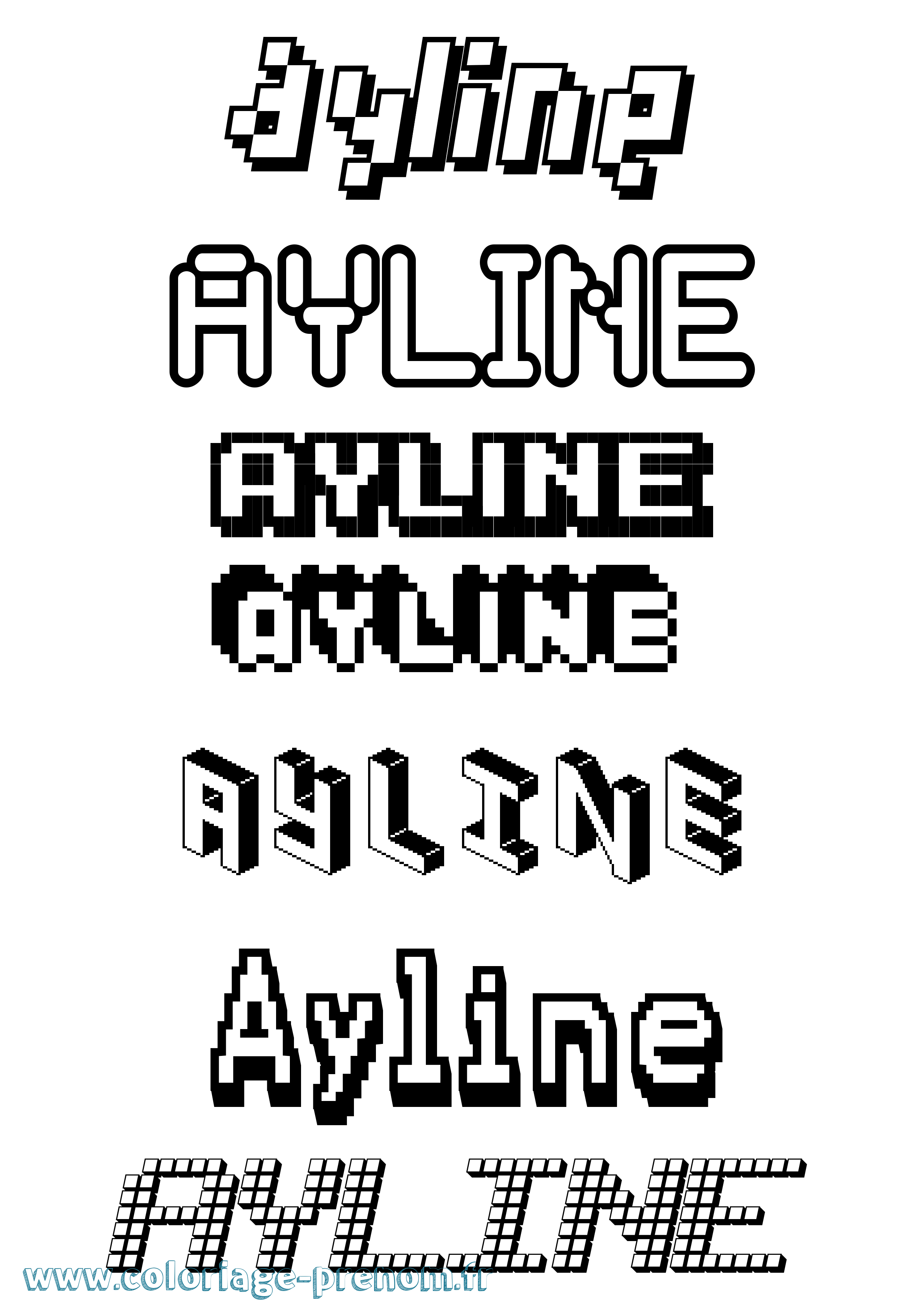 Coloriage prénom Ayline