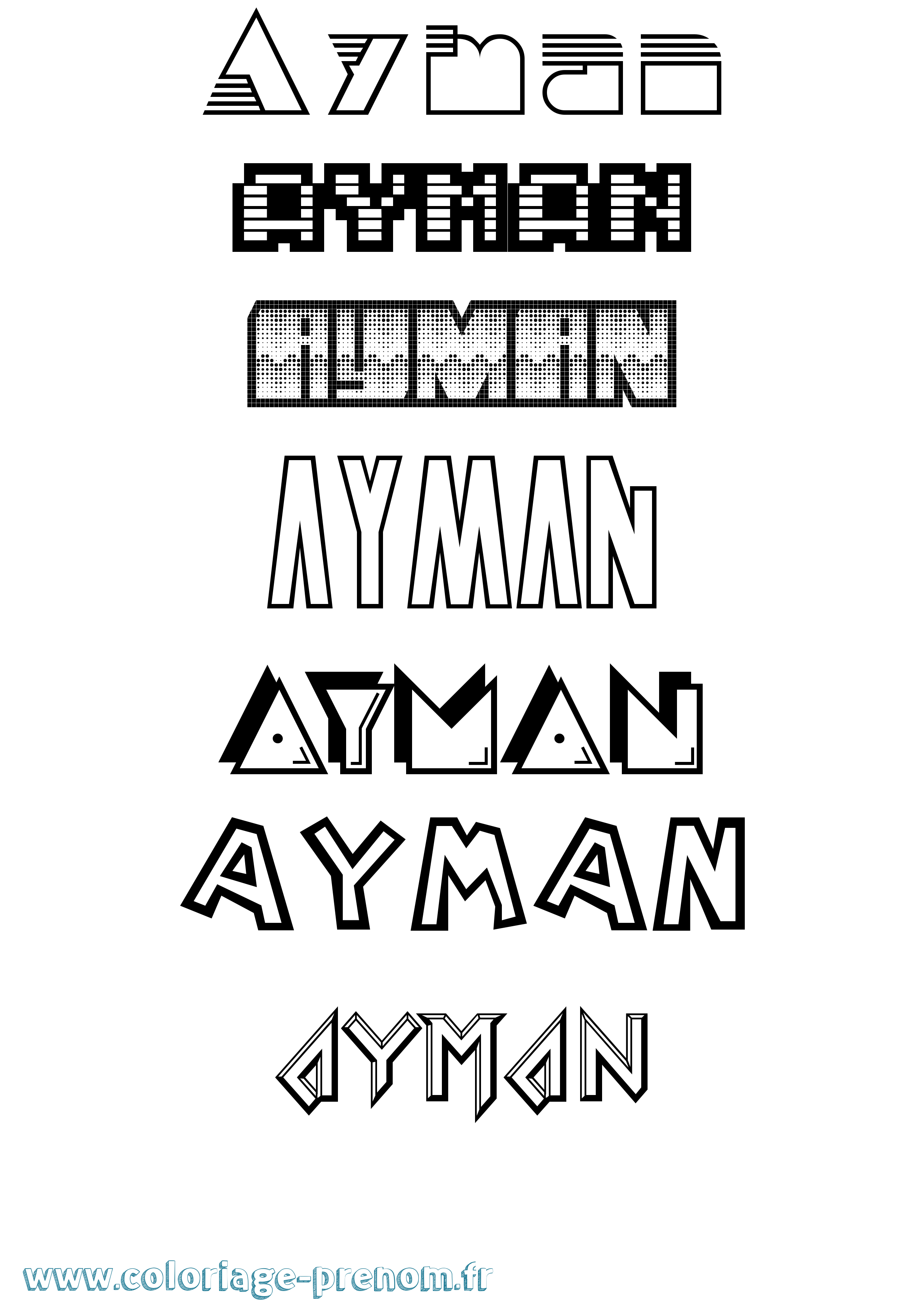 Coloriage prénom Ayman