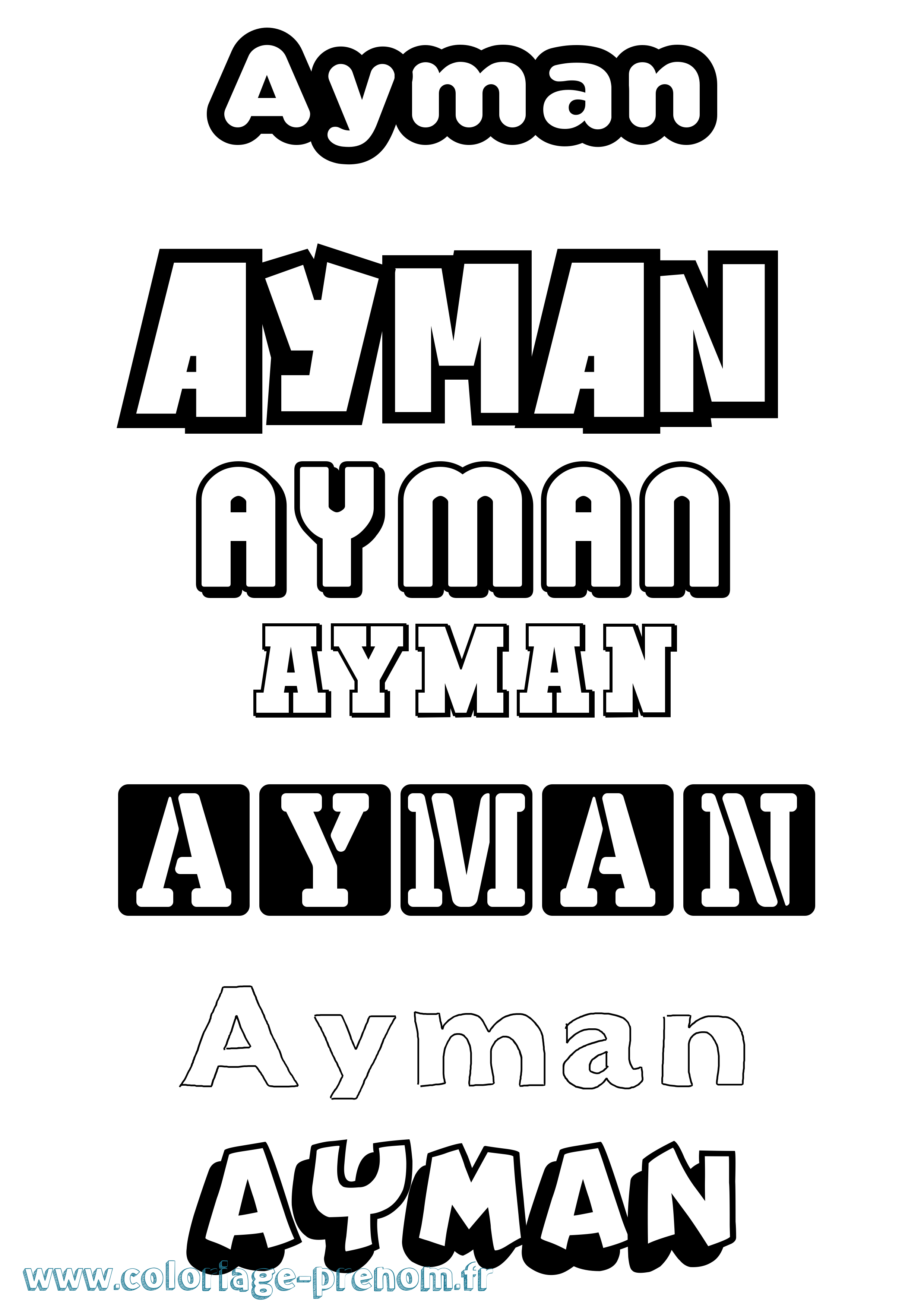 Coloriage prénom Ayman