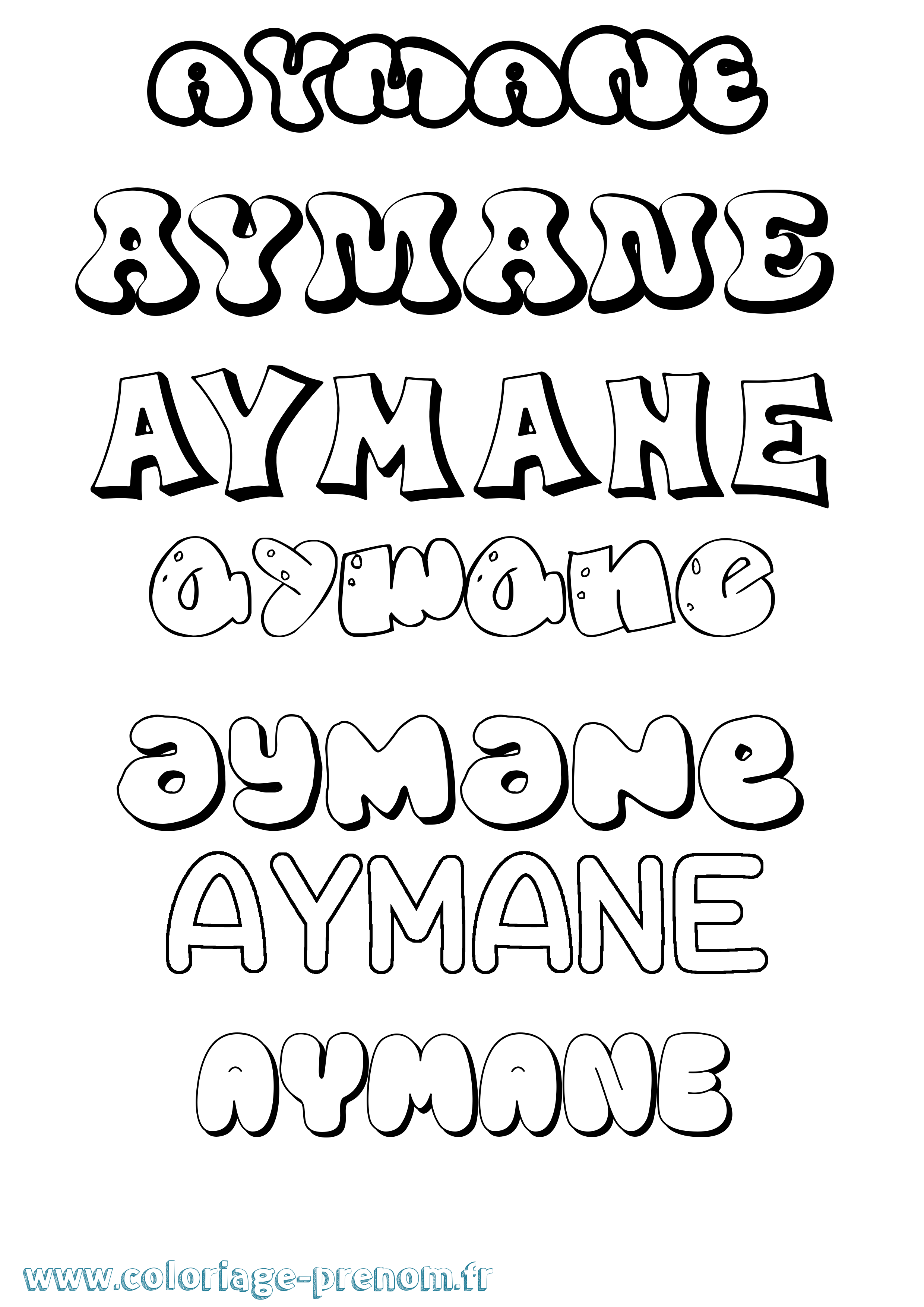 Coloriage prénom Aymane