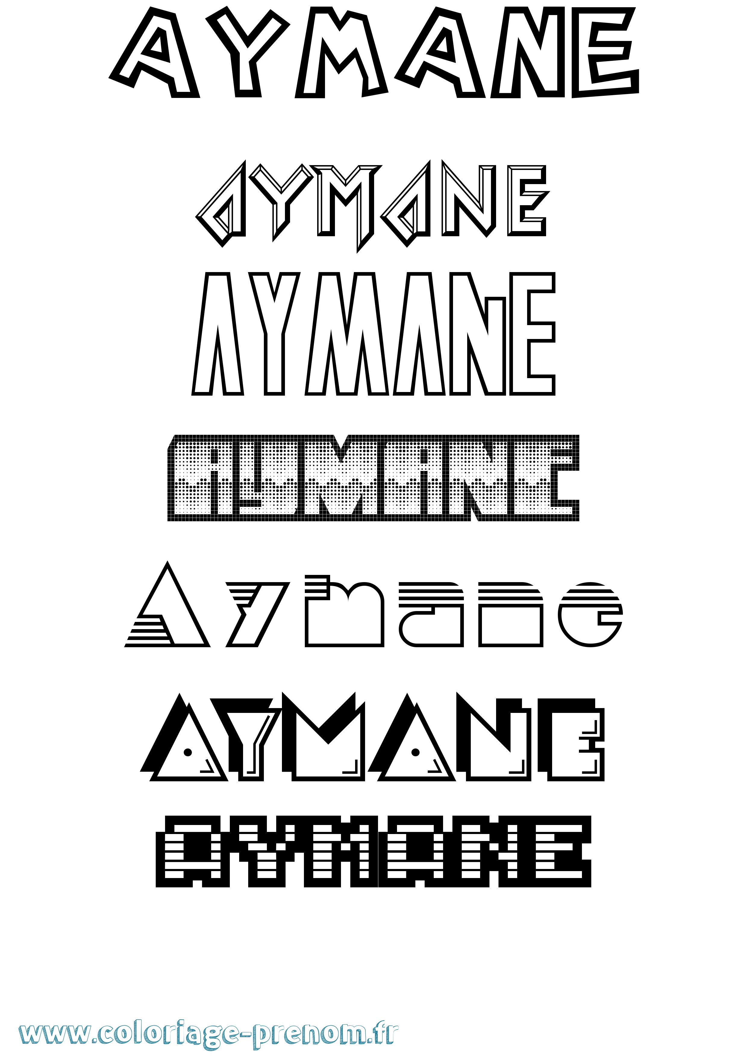 Coloriage prénom Aymane