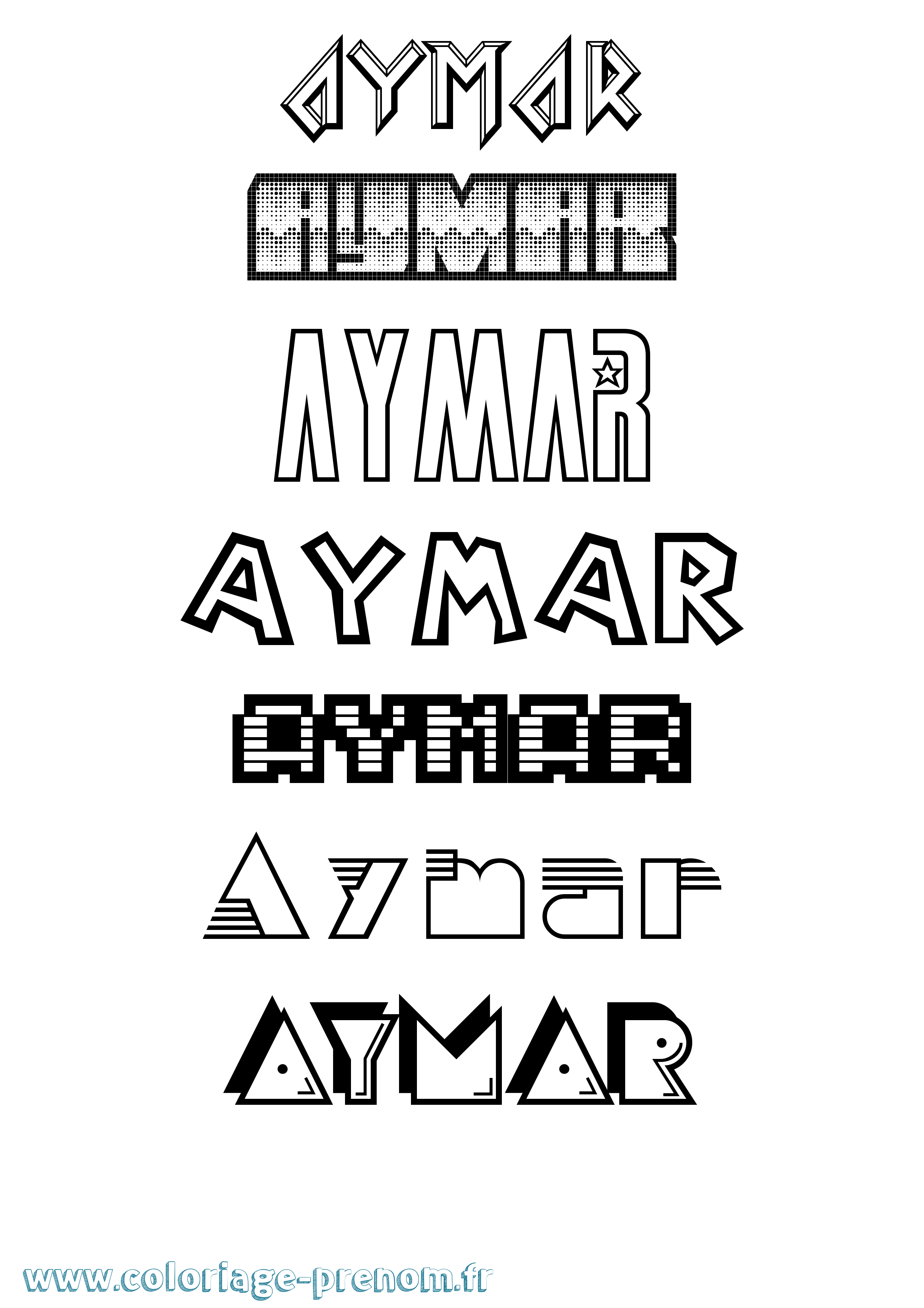 Coloriage prénom Aymar Jeux Vidéos
