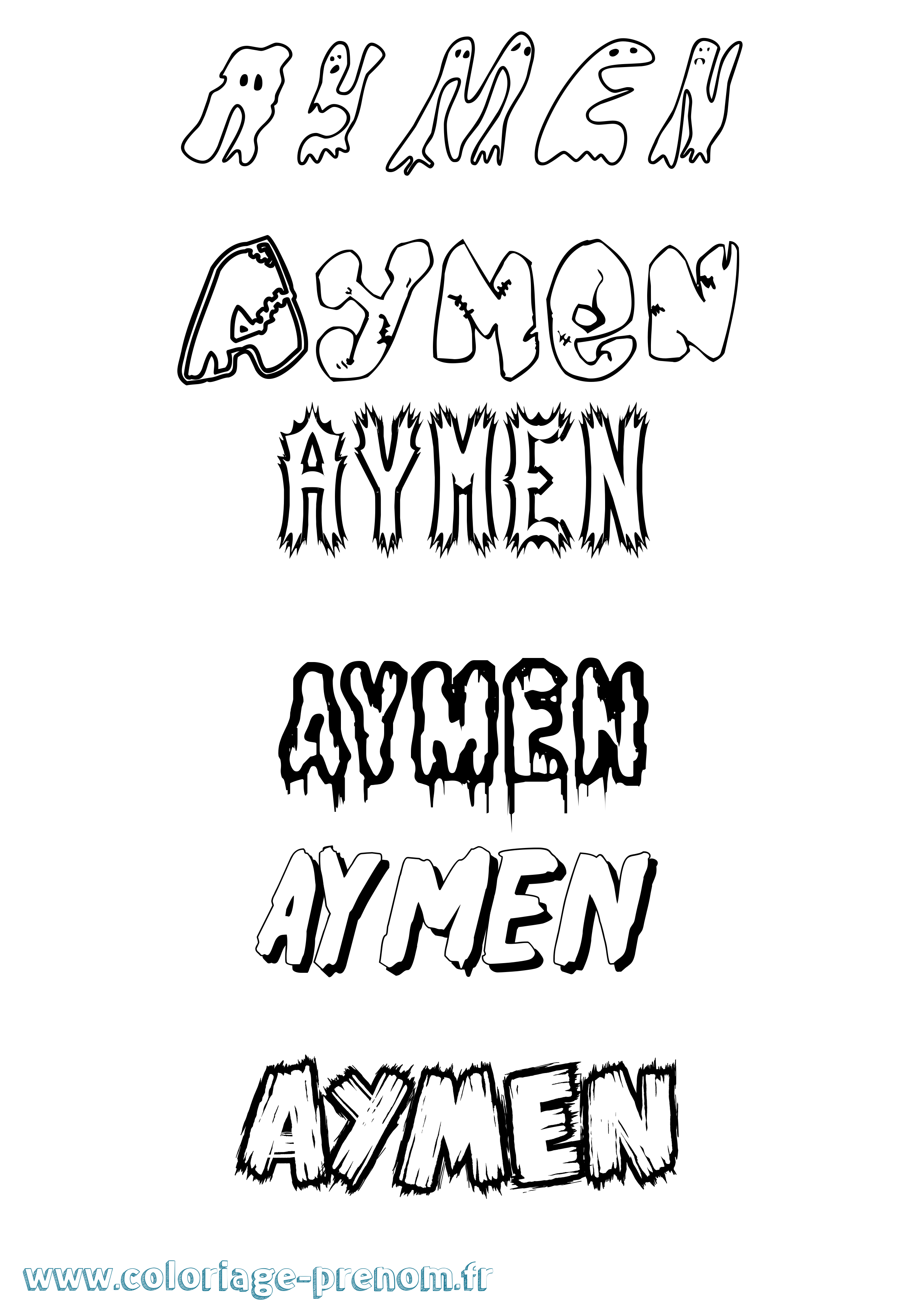 Coloriage prénom Aymen