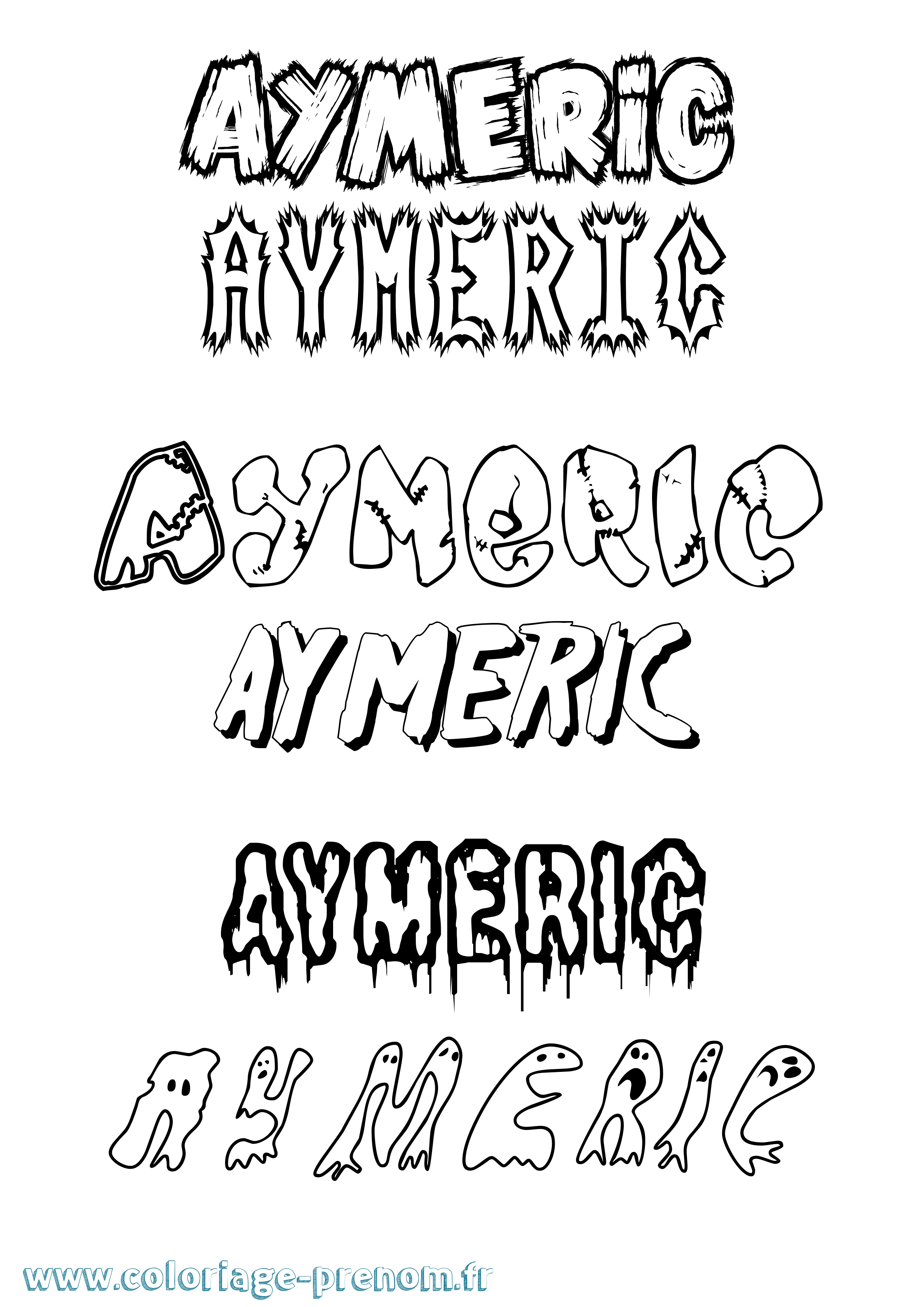 Coloriage prénom Aymeric
