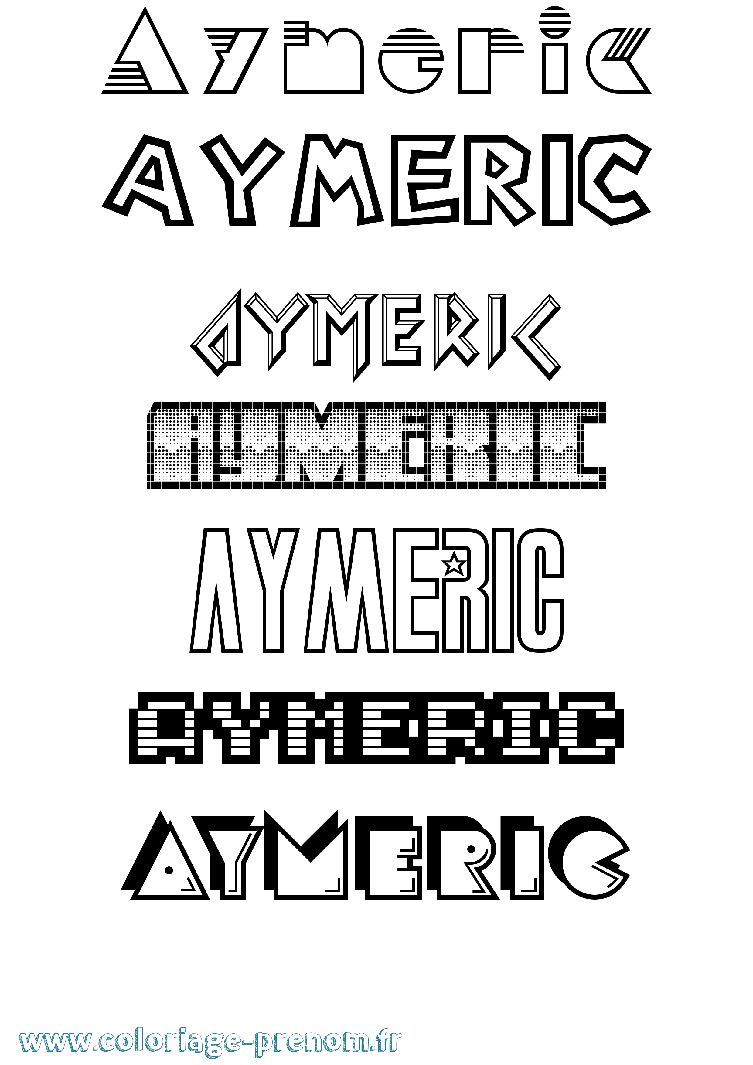 Coloriage prénom Aymeric