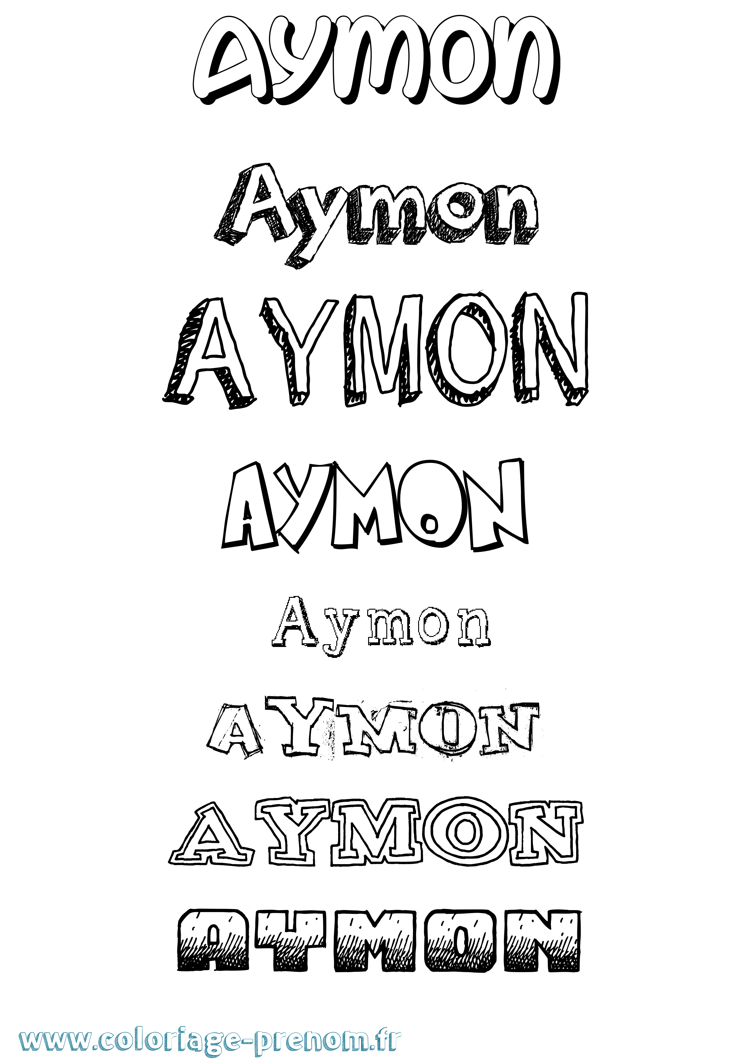 Coloriage prénom Aymon Dessiné