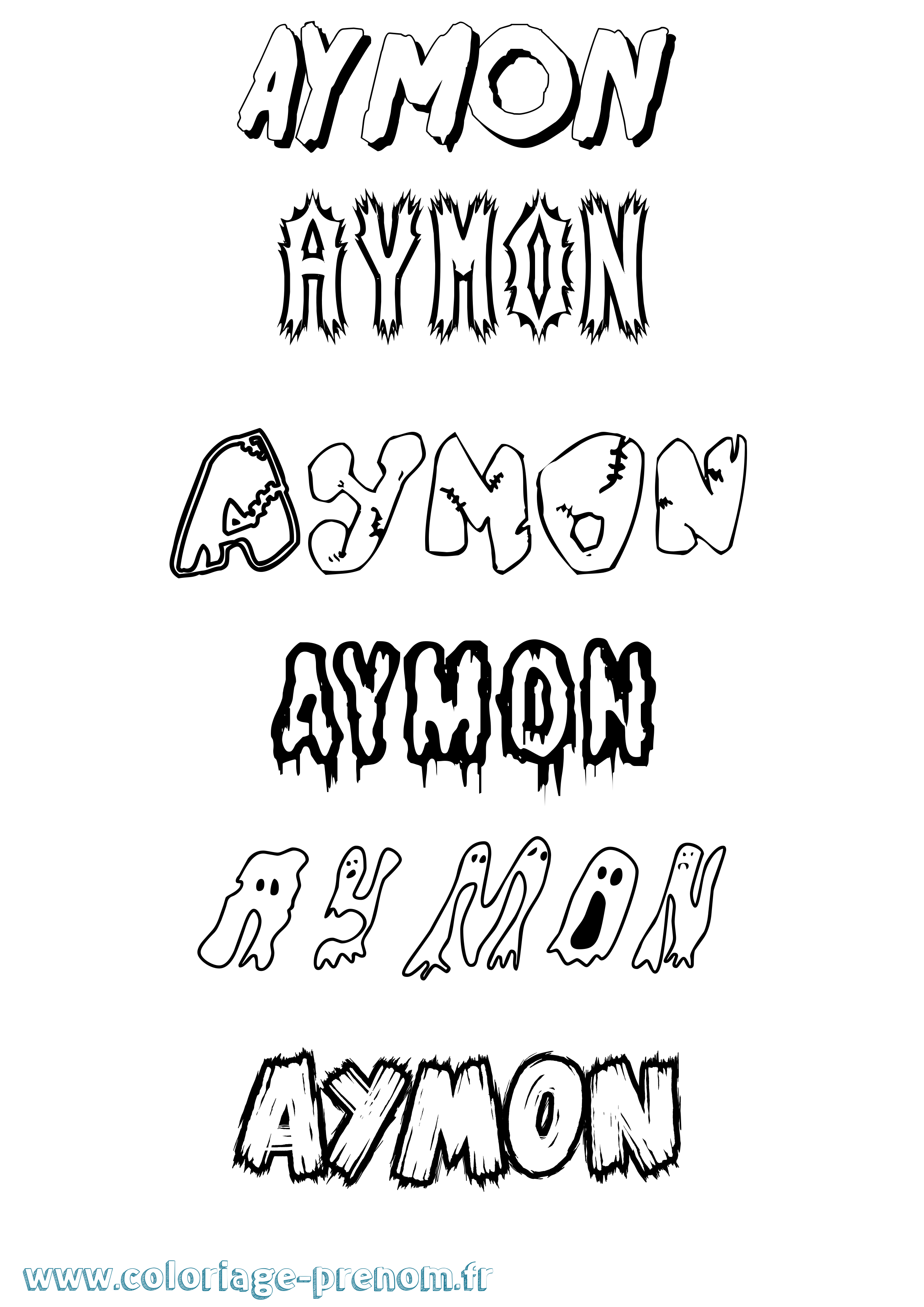 Coloriage prénom Aymon Frisson