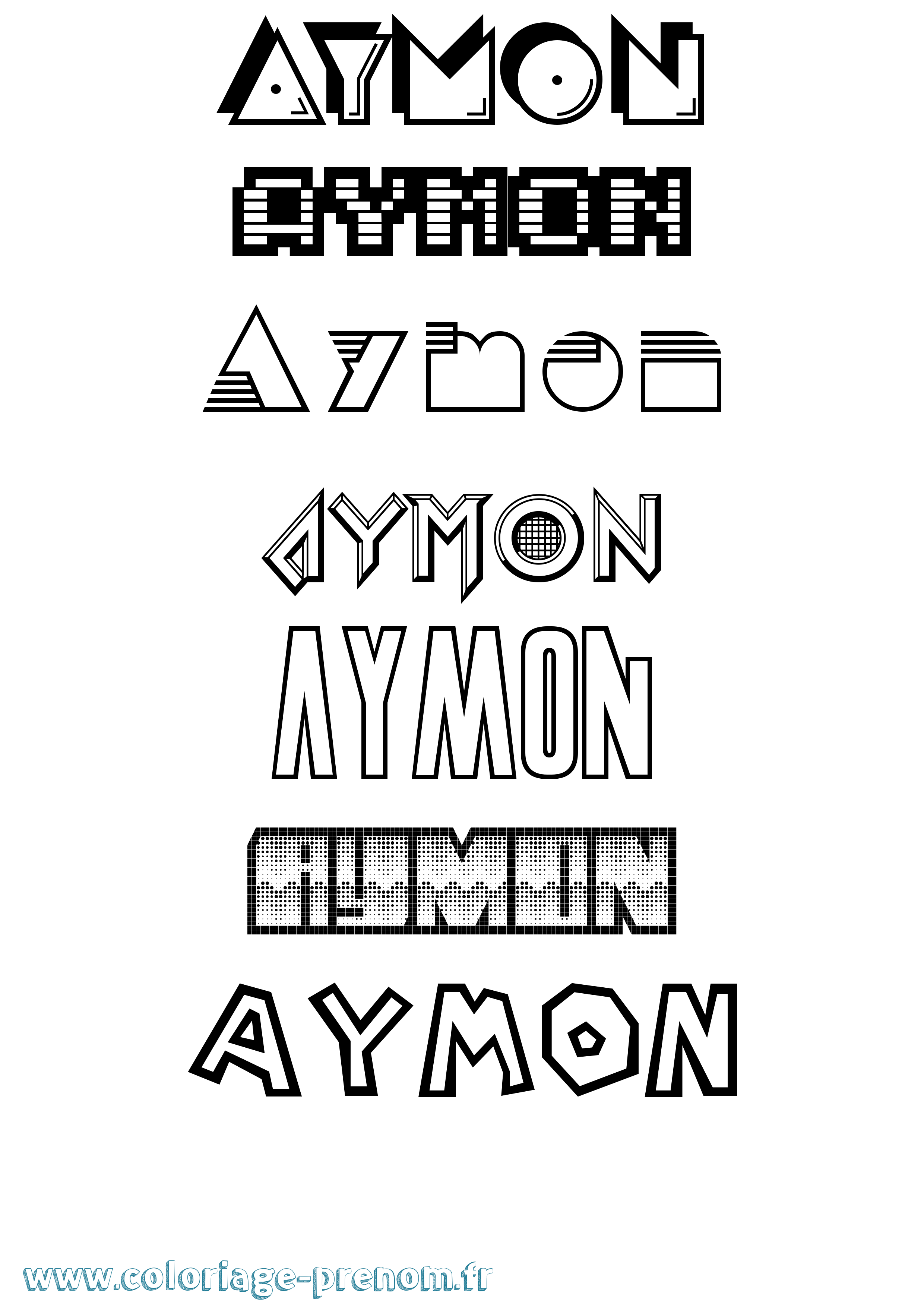 Coloriage prénom Aymon Jeux Vidéos