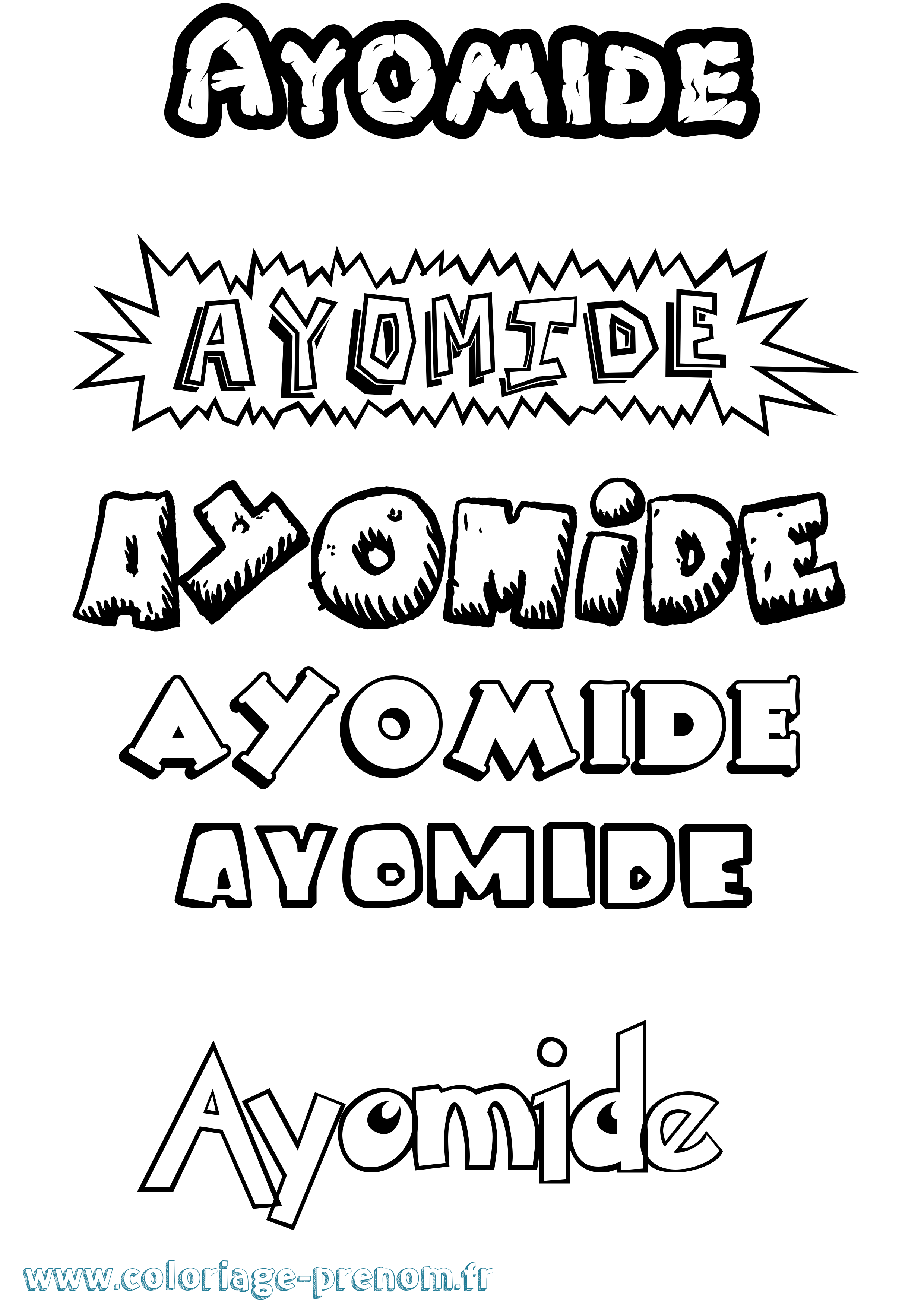 Coloriage prénom Ayomide Dessin Animé