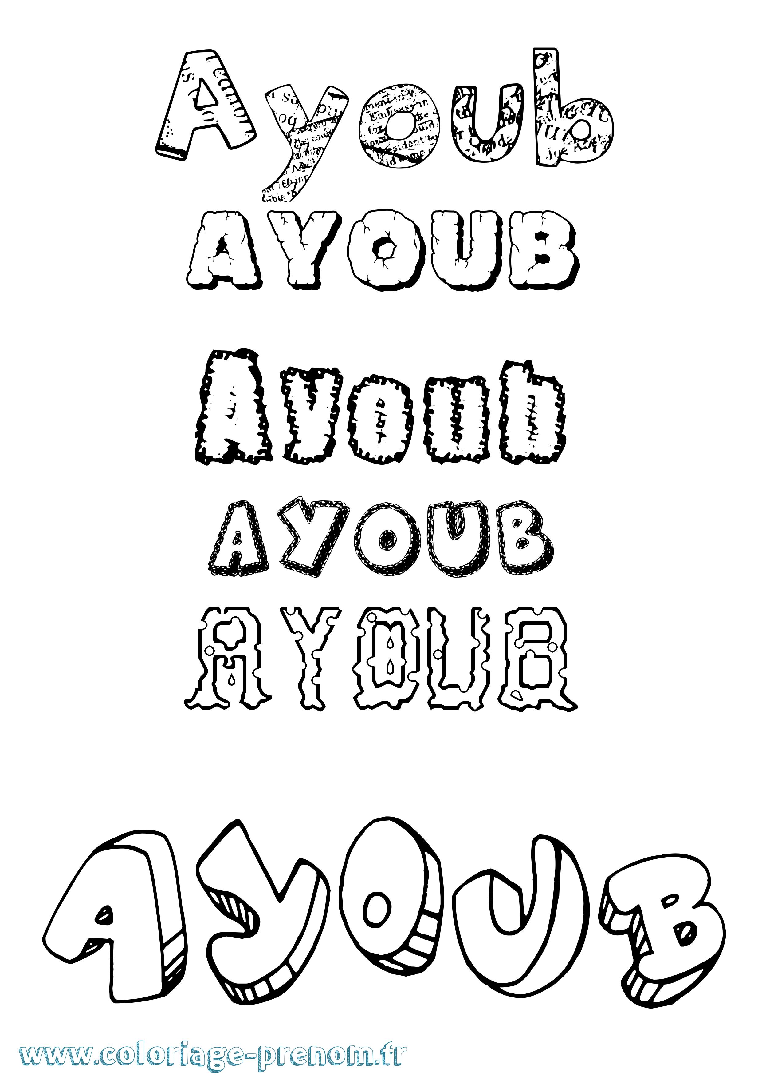 Coloriage prénom Ayoub