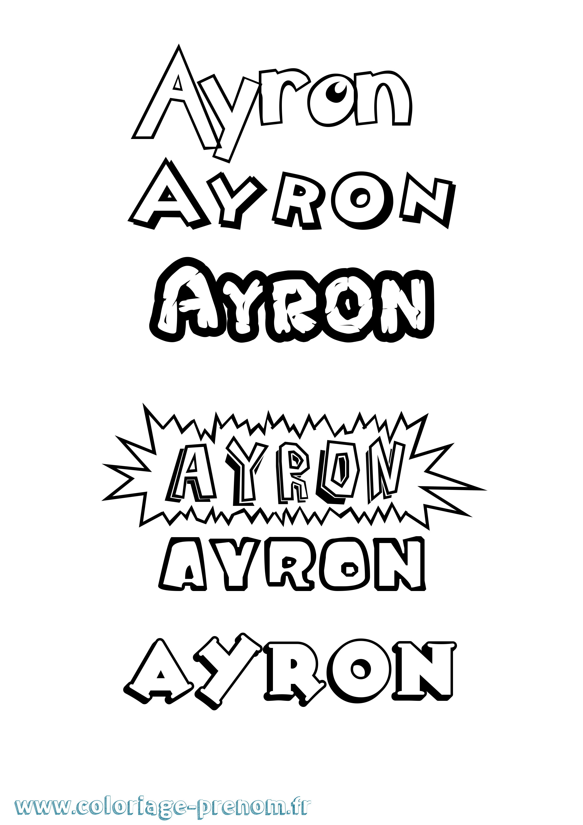 Coloriage Ayron Dessin Animé Coloriage prénom Ayron Dessin Animé
