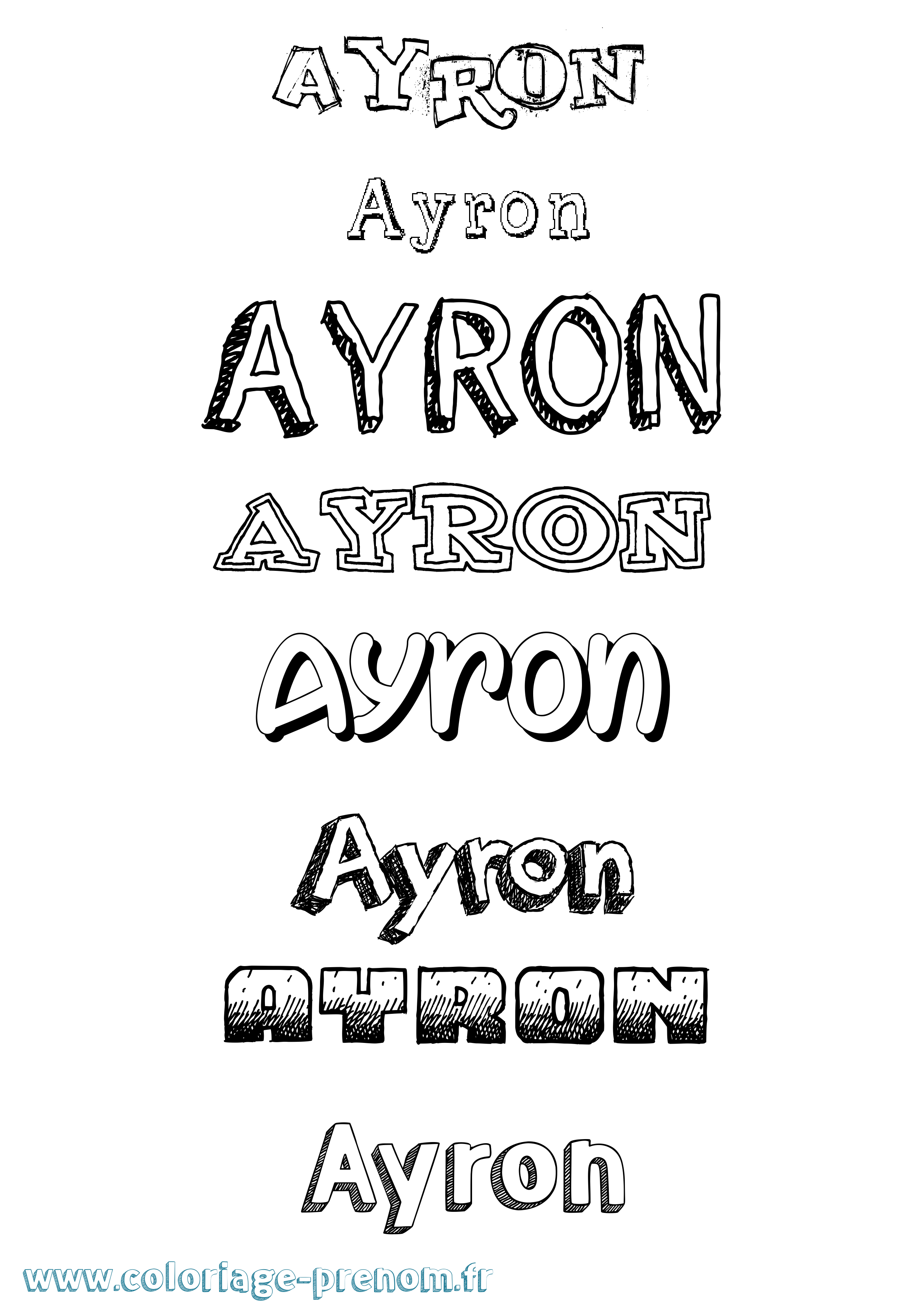 Coloriage Ayron Dessiné Coloriage prénom Ayron Dessiné