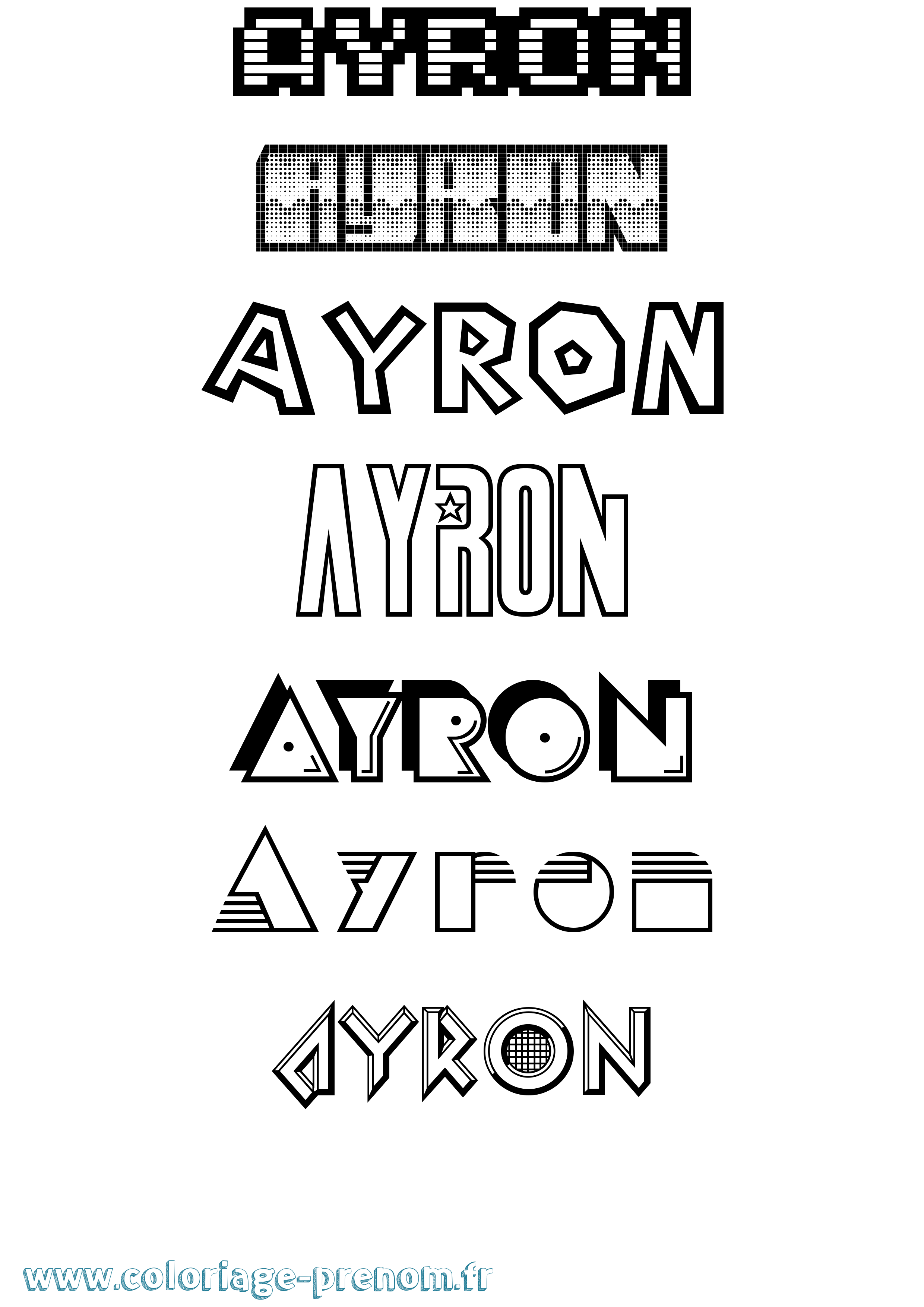Coloriage Ayron Jeux Vidéos Coloriage prénom Ayron Jeux Vidéos