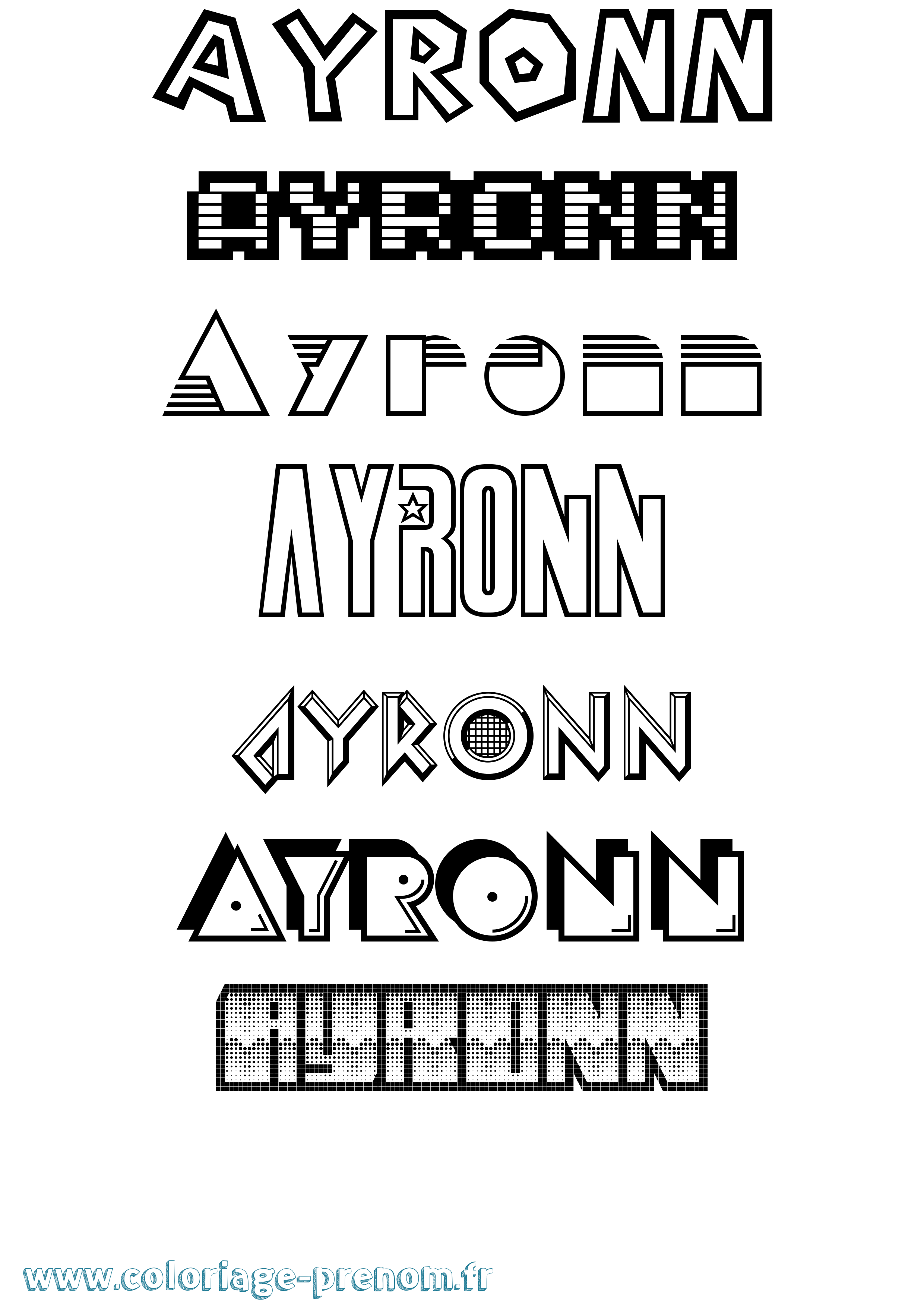 Coloriage Ayronn Jeux Vidéos Coloriage prénom Ayronn Jeux Vidéos