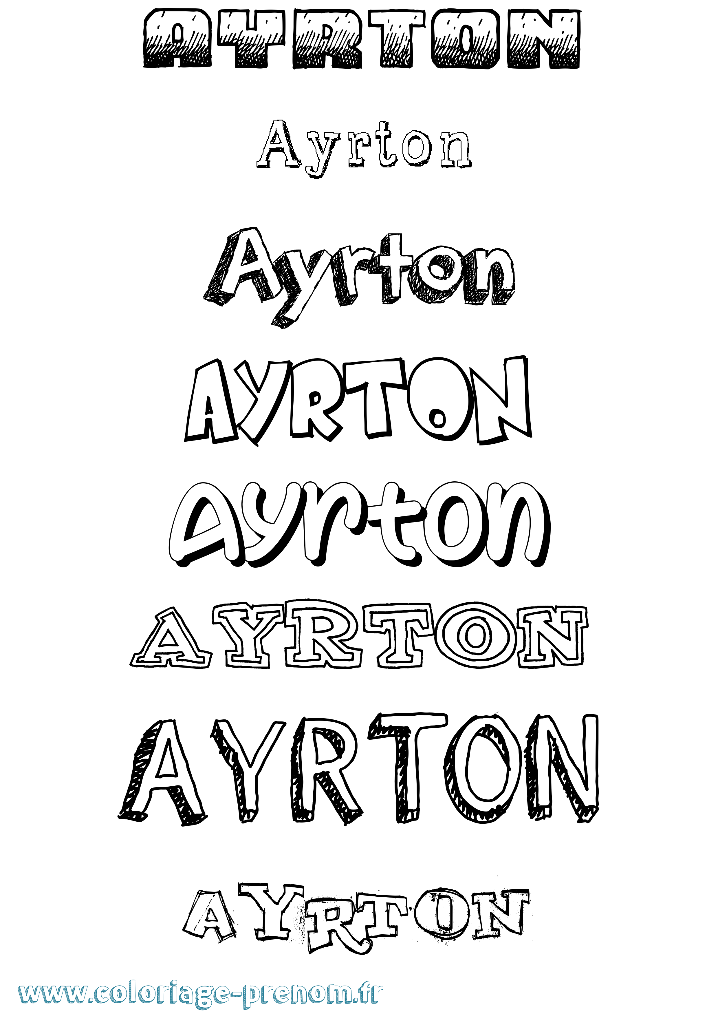 Coloriage prénom Ayrton Dessiné