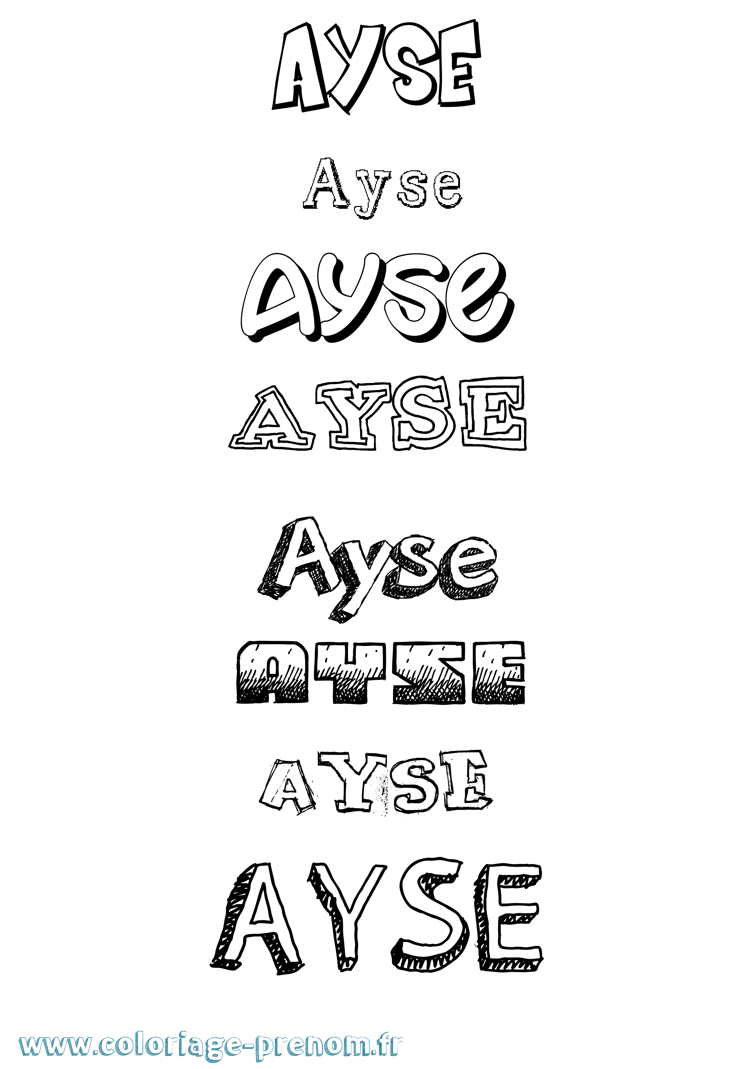 Coloriage Ayse Dessiné Coloriage prénom Ayse Dessiné