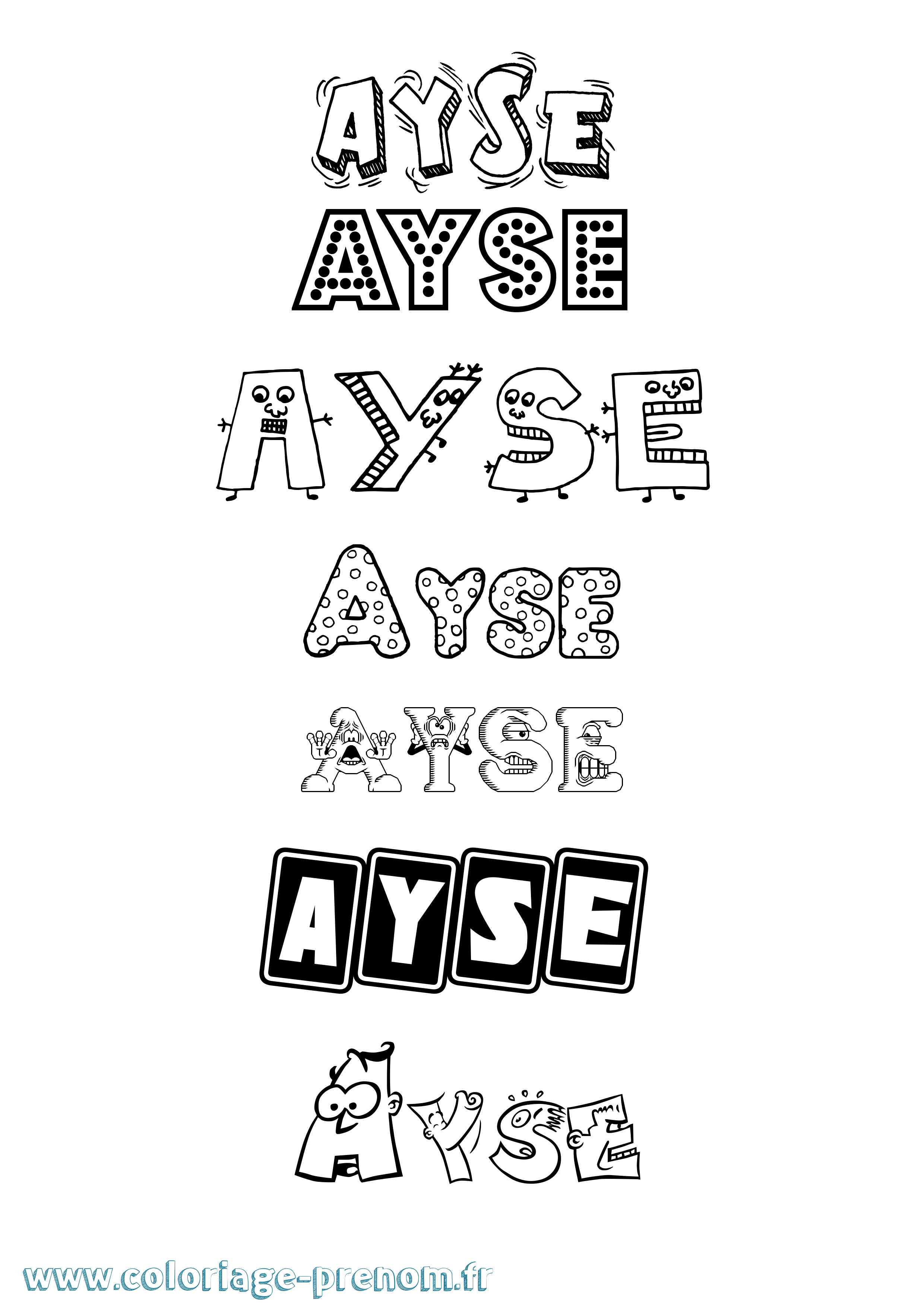 Coloriage Ayse Fun Coloriage prénom Ayse Fun