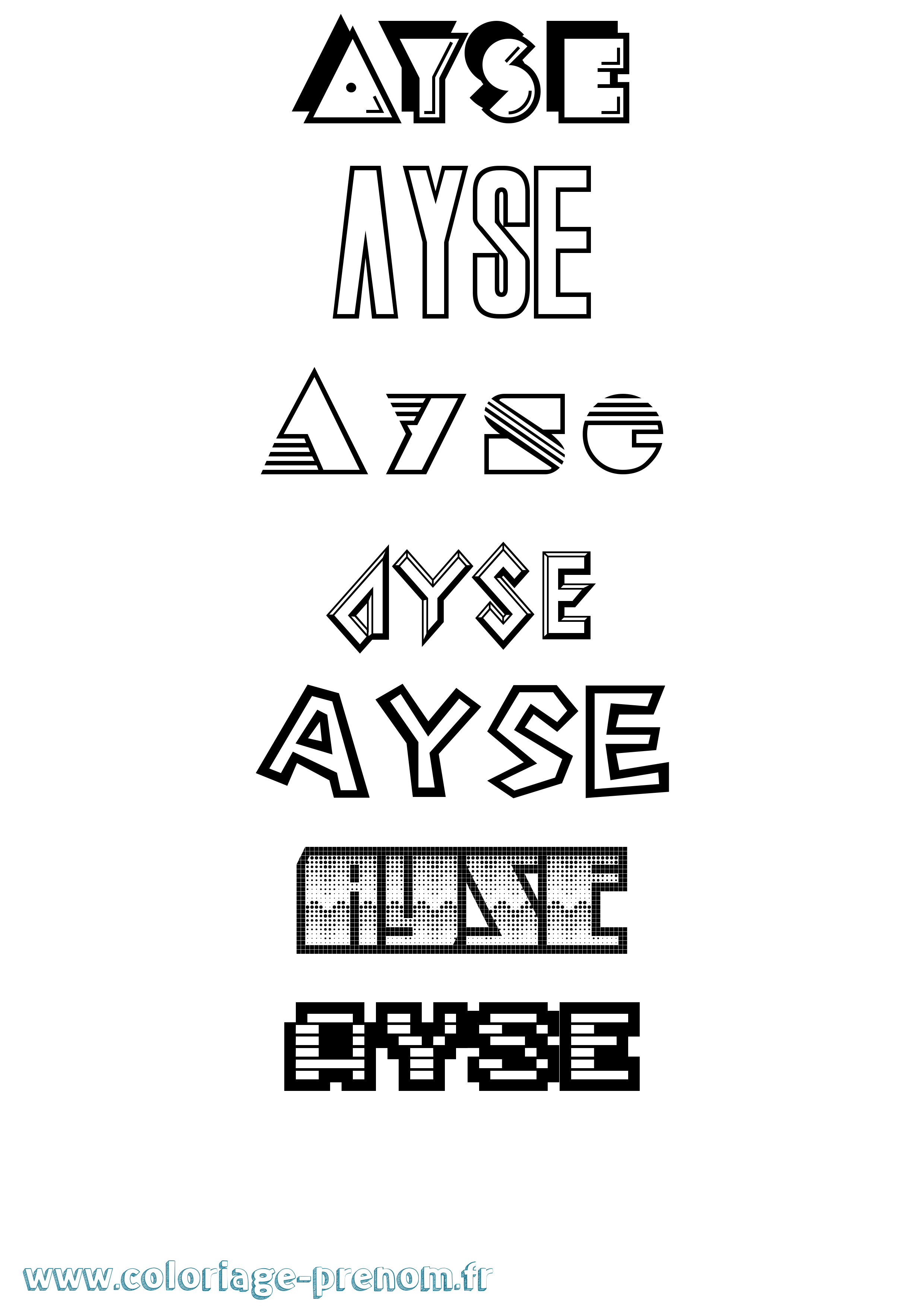 Coloriage Ayse Jeux Vidéos Coloriage prénom Ayse Jeux Vidéos