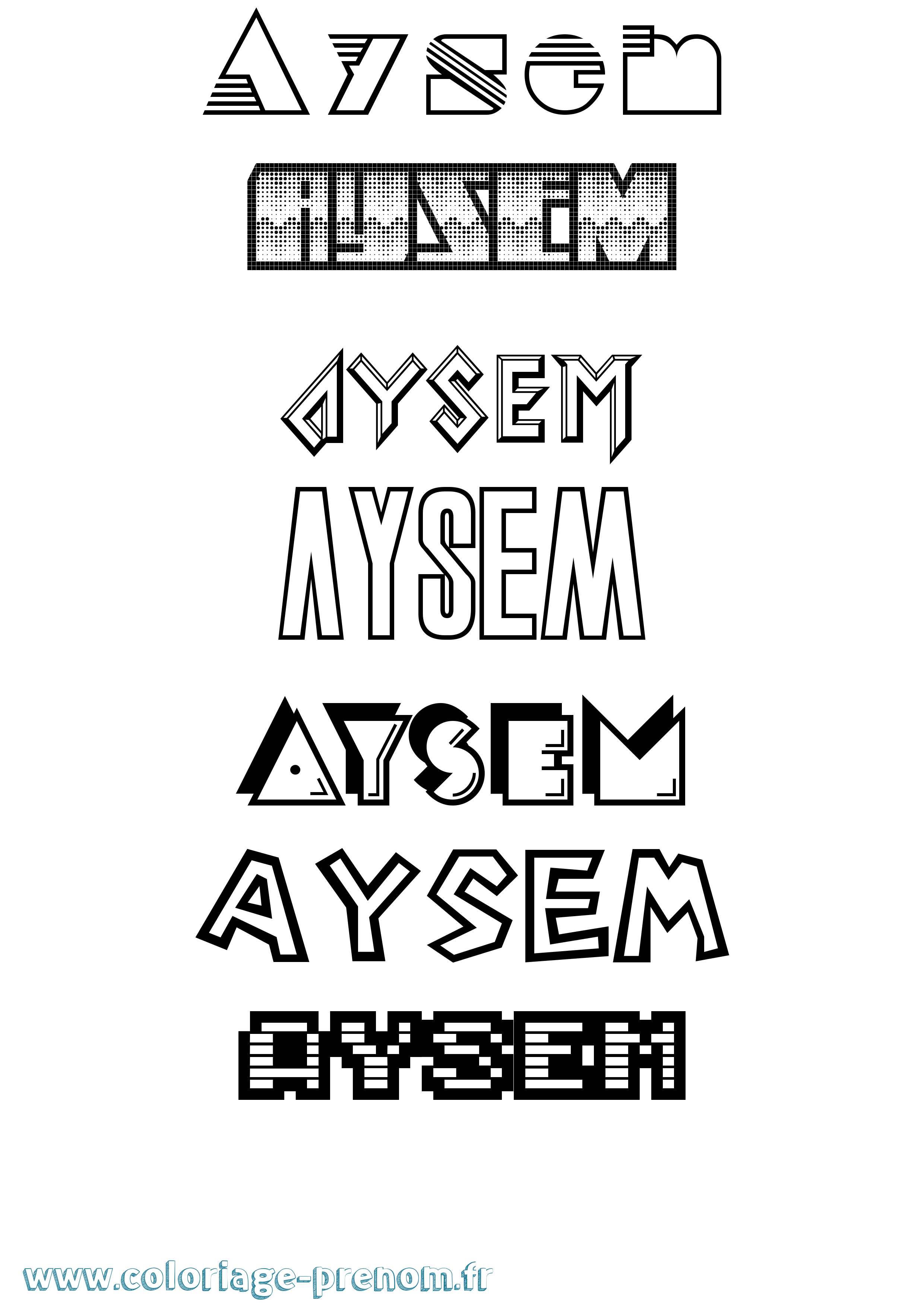 Coloriage Aysem Jeux Vidéos Coloriage prénom Aysem Jeux Vidéos