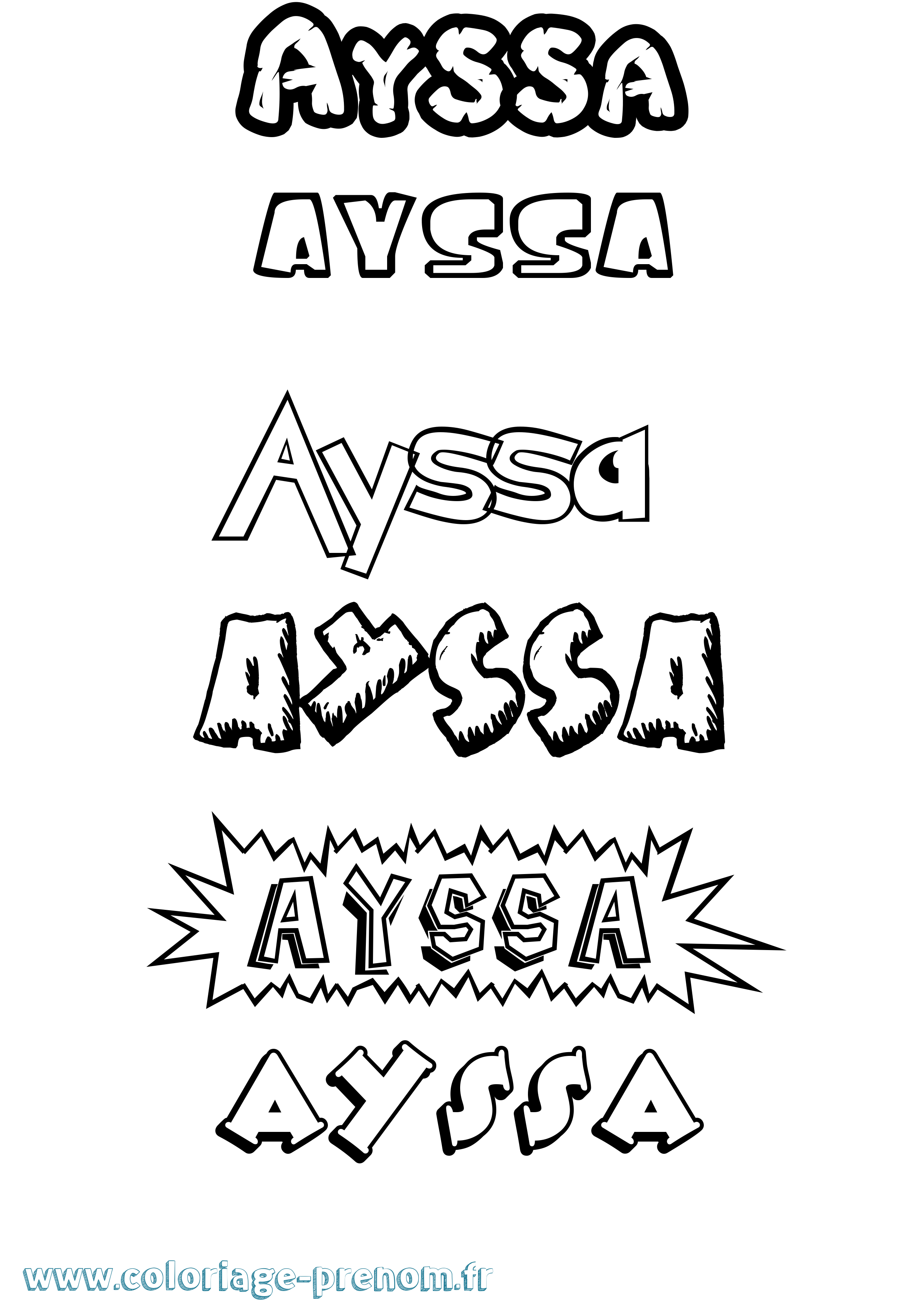 Coloriage prénom Ayssa Dessin Animé
